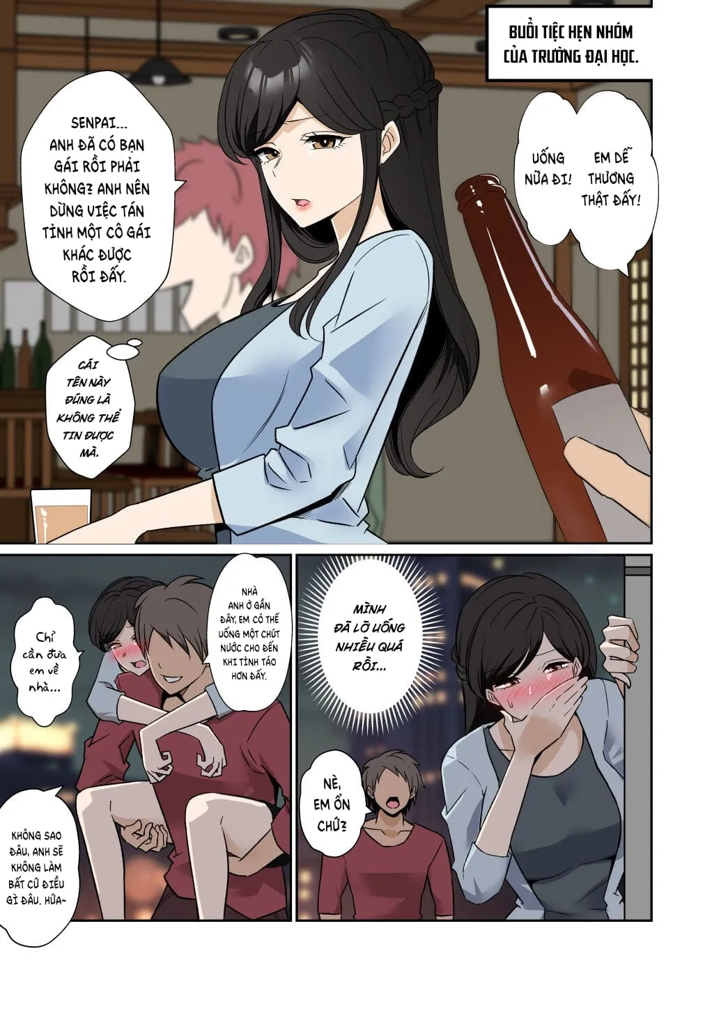 HentaiVN.net - Ảnh 3 - Câu chuyện về việc đưa một cô nàng sinh viên say rượu về nhà [Yotta daigaku no kouhai o turekonde warui koto o suru hanashi] - Oneshot