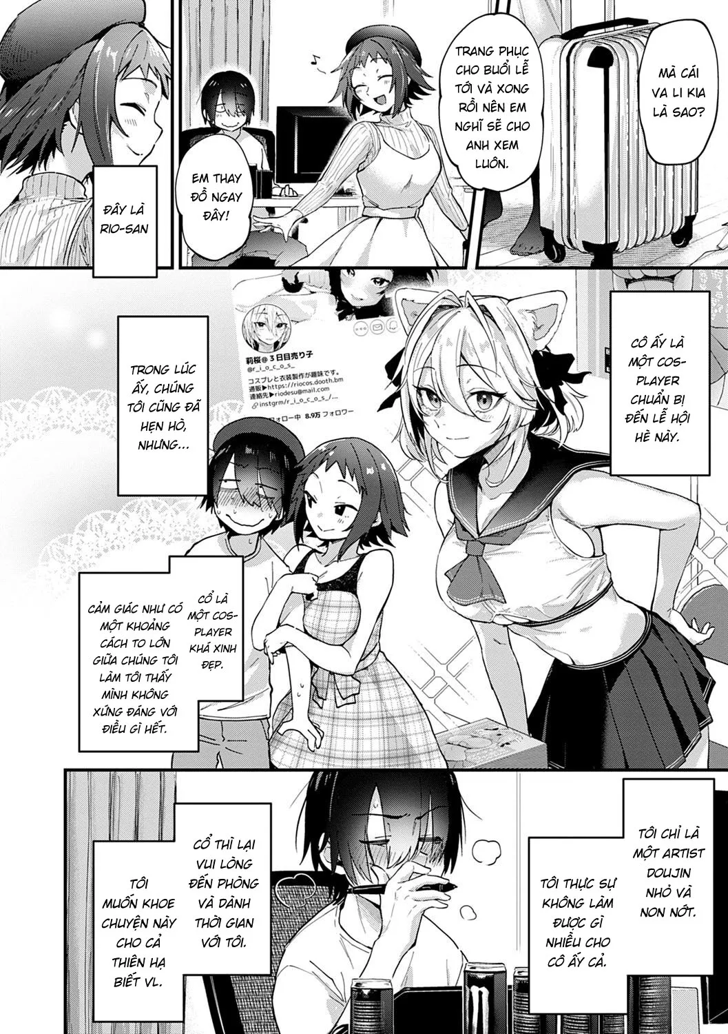 HentaiVN.net - Ảnh 3 - Do Doujin Artists Dream Of Cosplayer Girlfriends? [Doujin Sakka Wa Reiya Kanojo No Yume Wo Miruka] - Oneshot nứng
