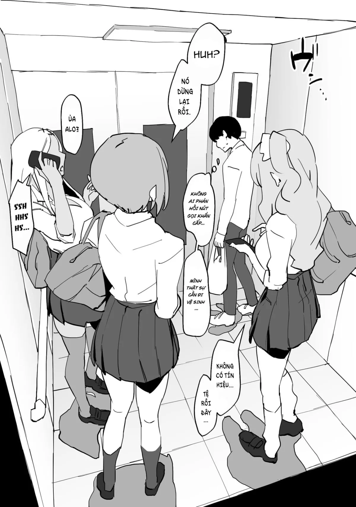 HentaiVN.net - Ảnh 5 - Bị mắc kẹt trong thang máy cùng các em gyaru [ギャルとエレベーターに閉じ込められた] - Oneshot