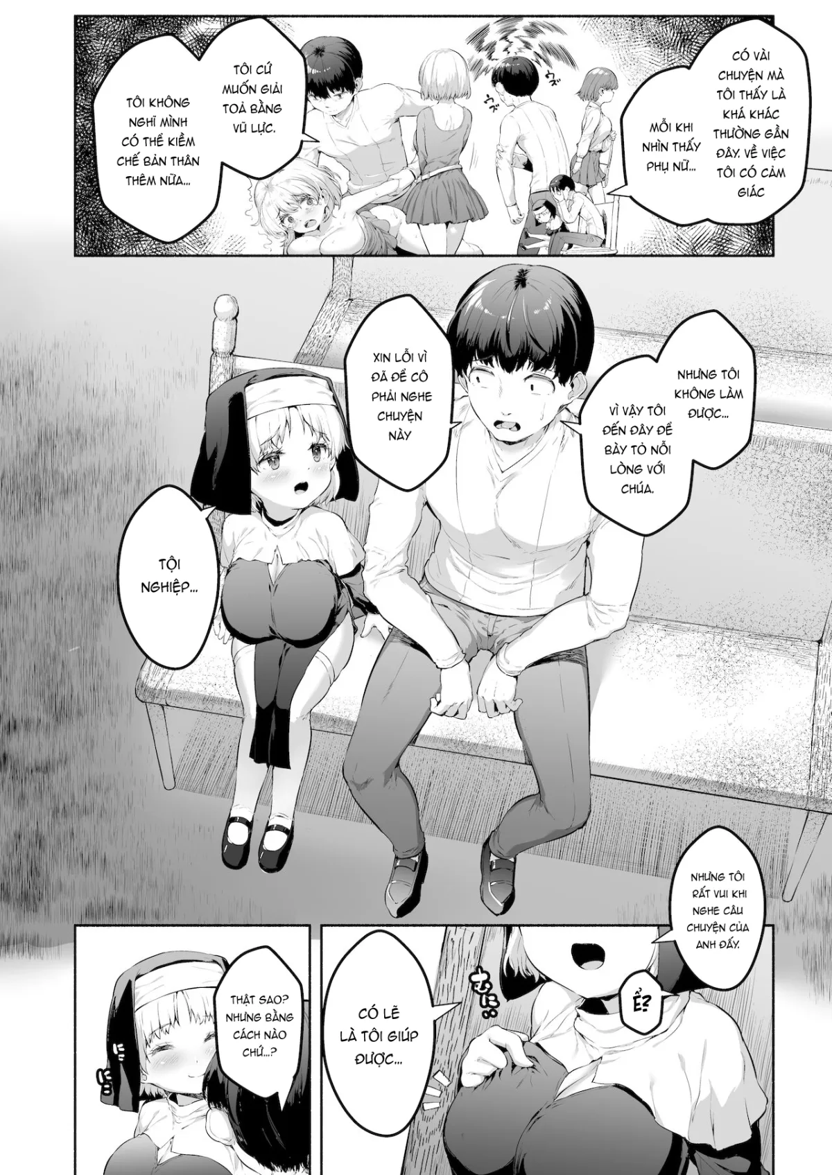 HentaiVN.net - Ảnh 4 - Ecchi na Zange o Sasete kureru Keiken na Loli Kyonyuu Sister-chan [えっちな懺悔をさせてくれる敬虔なロリ巨乳シスターちゃん] - Oneshot.