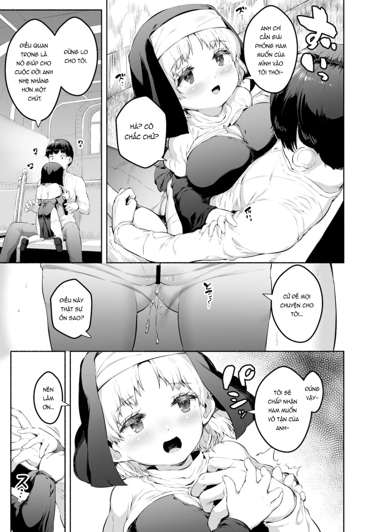 HentaiVN.net - Ảnh 5 - Ecchi na Zange o Sasete kureru Keiken na Loli Kyonyuu Sister-chan [えっちな懺悔をさせてくれる敬虔なロリ巨乳シスターちゃん] - Oneshot.