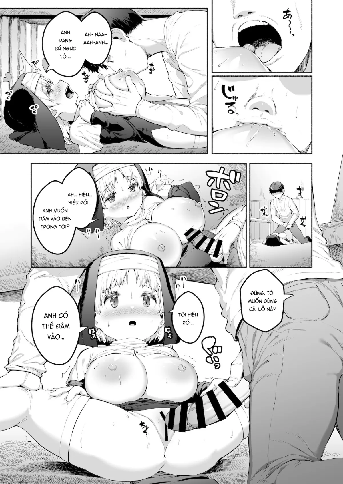 HentaiVN.net - Ảnh 9 - Ecchi na Zange o Sasete kureru Keiken na Loli Kyonyuu Sister-chan [えっちな懺悔をさせてくれる敬虔なロリ巨乳シスターちゃん] - Oneshot.