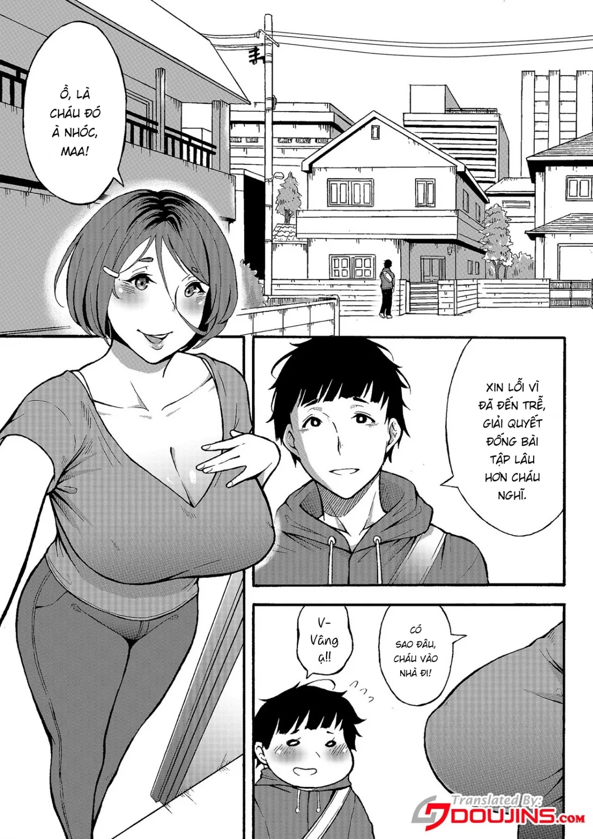 HentaiVN.net - Ảnh 3 - Có muốn làm mấy chuyện hư hỏng với dì khum? [Oba-han to Ee Koto Seehen? | Wanna Do Something Nice With Your Auntie?] - Oneshot