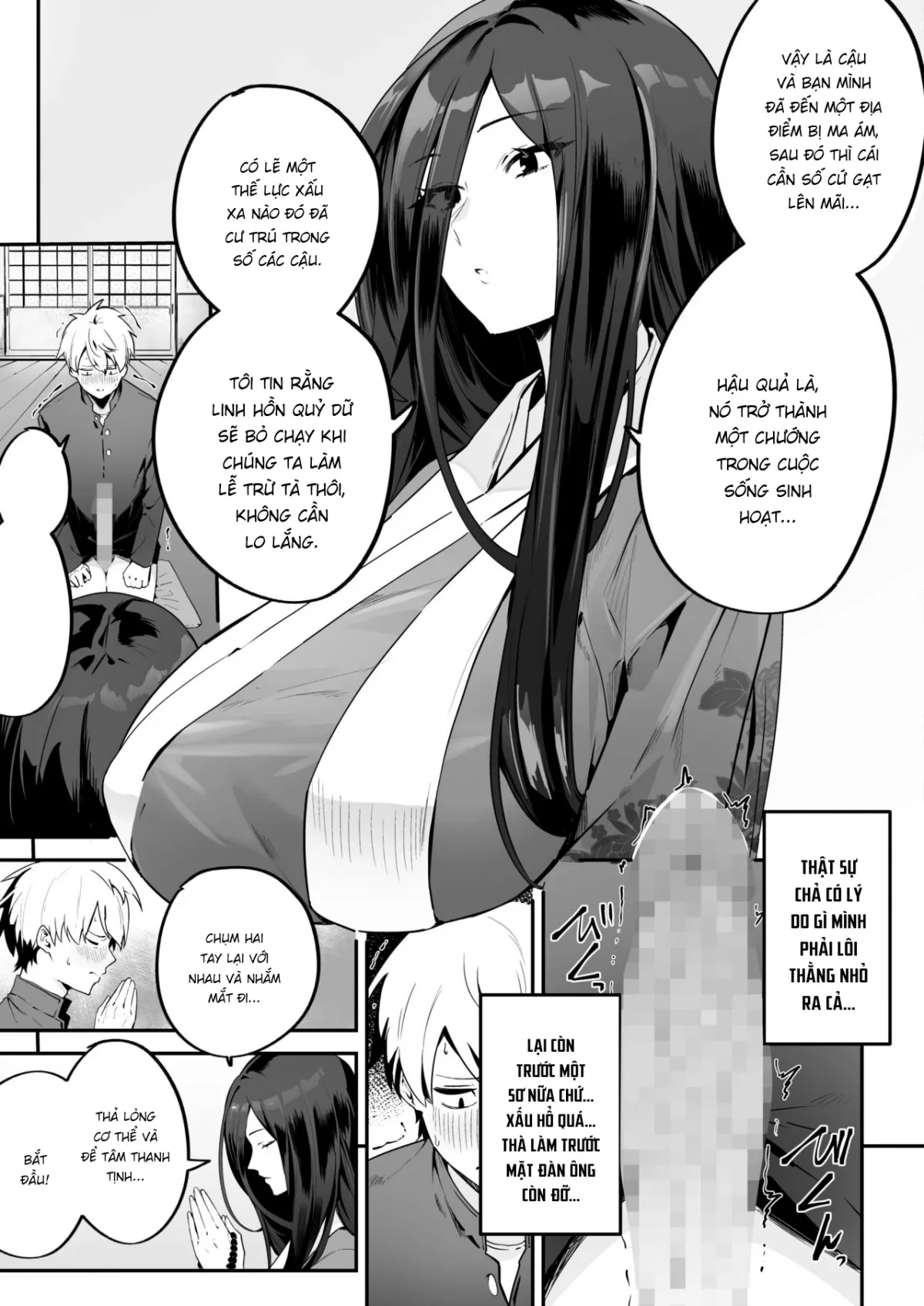 HentaiVN.net - Ảnh 4 - Con cặc bị nguyền rủa. [Shounen wa Norowarete Shimatta｜The Cursed Boy] - Oneshot