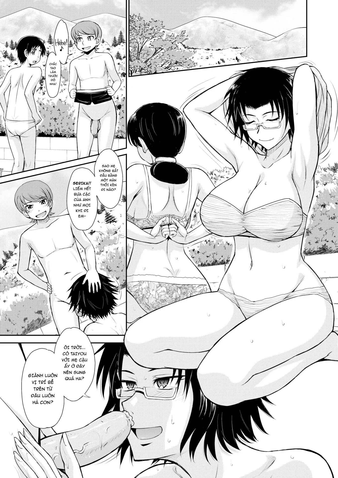HentaiVN.net - Ảnh 9 - Trải nghiệm gắn kết tình mẫu tử [Mother-Son Physical Mingling Experience] - Chap 1