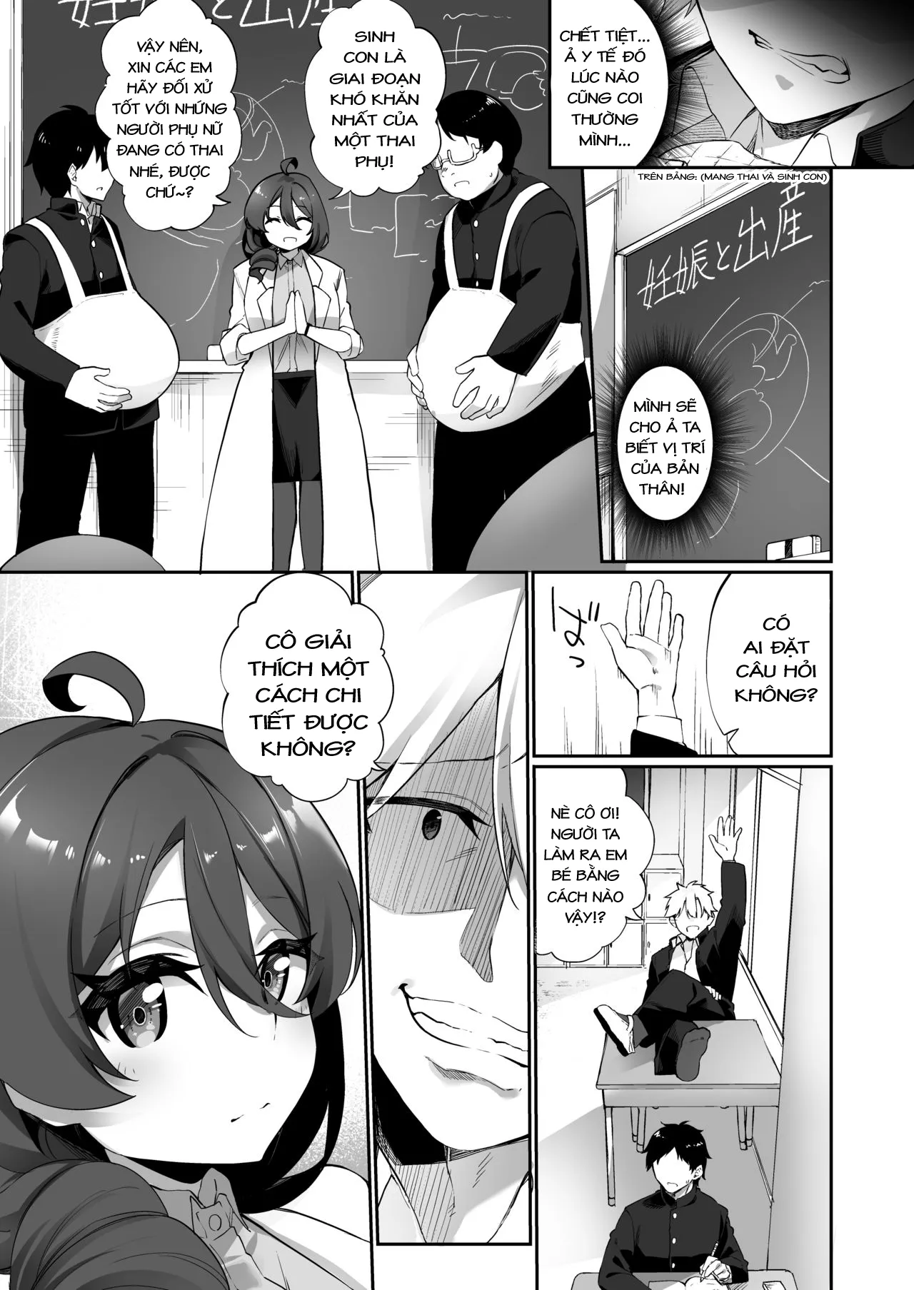 HentaiVN.net - Ảnh 5 - Ninshin Shussan Taiken Gakushuu no Kyouzai ni Sareta Ore - Oneshot
