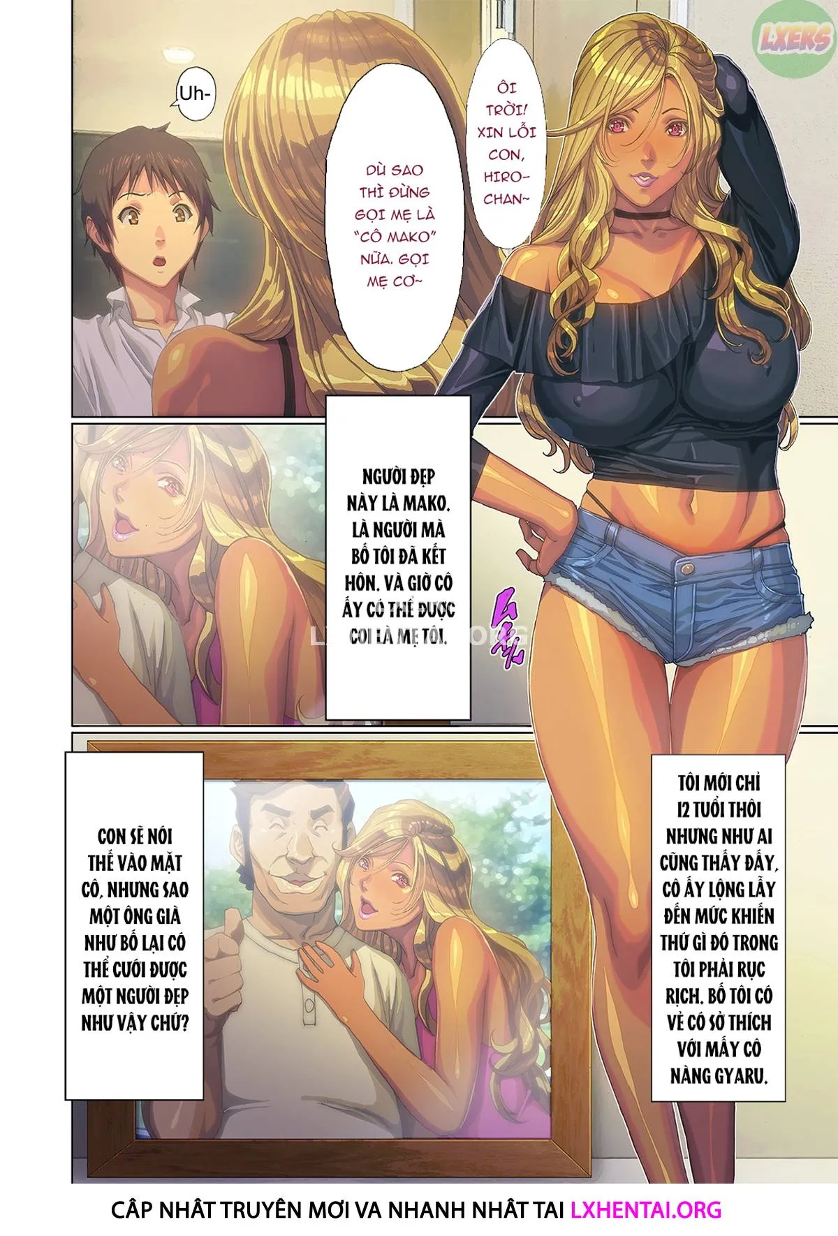 HentaiVN.net - Ảnh 7 - A Gyaru Mom Showed Up At My House!! [Wagaya Ni Gal Mama Ga Yattekita!!] - Chap 1