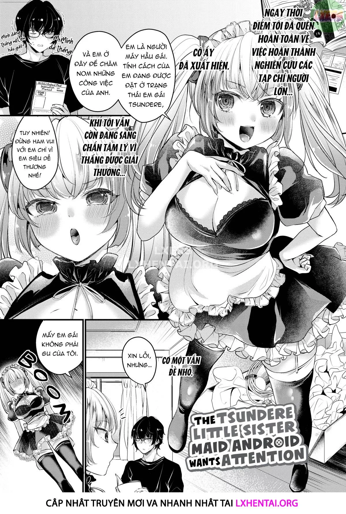 HentaiVN.net - Ảnh 5 - Ngất ngây ngọt ngào nóng bỏng - Chap 2 - The Tsundere Little Sister Maid Android Wants Attention