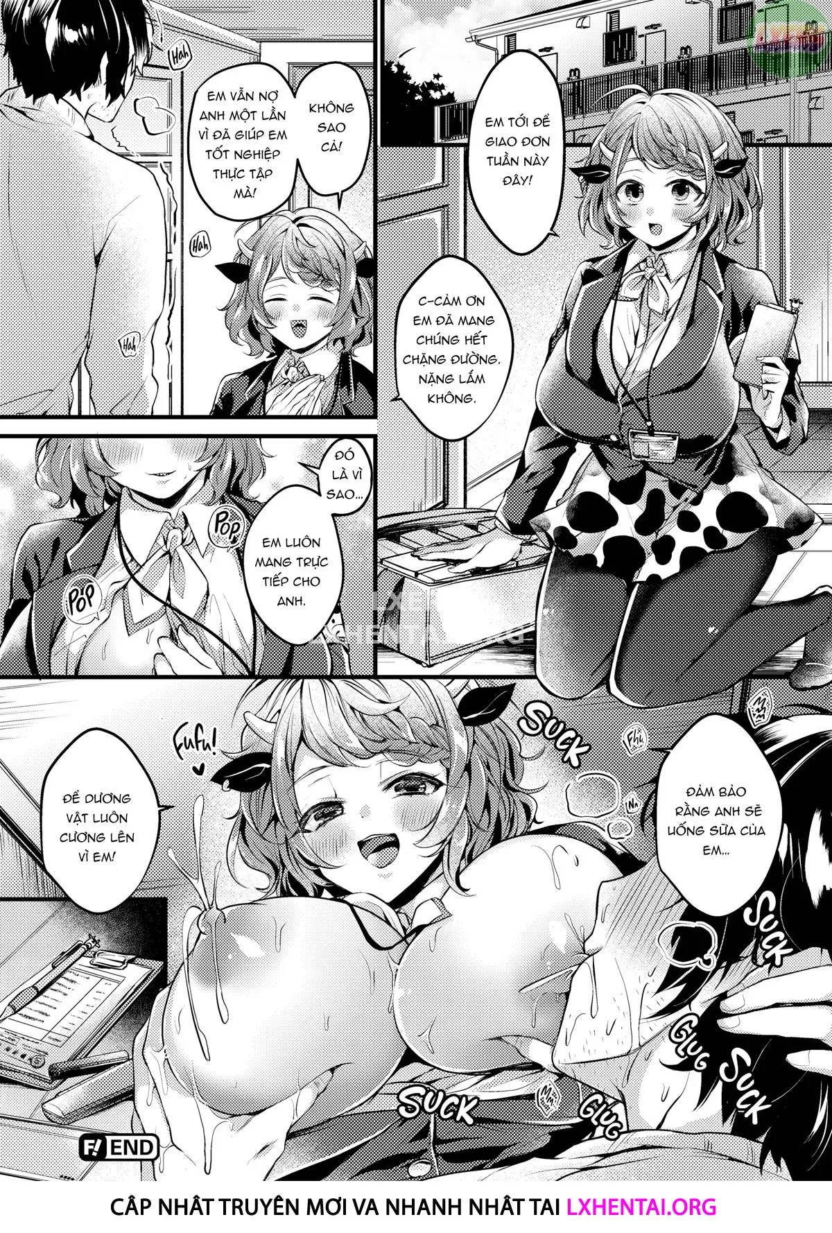 HentaiVN.net - Ảnh 20 - Ngất ngây ngọt ngào nóng bỏng - Chap 6 - Happiness Delivery! ❤ Cow Girl