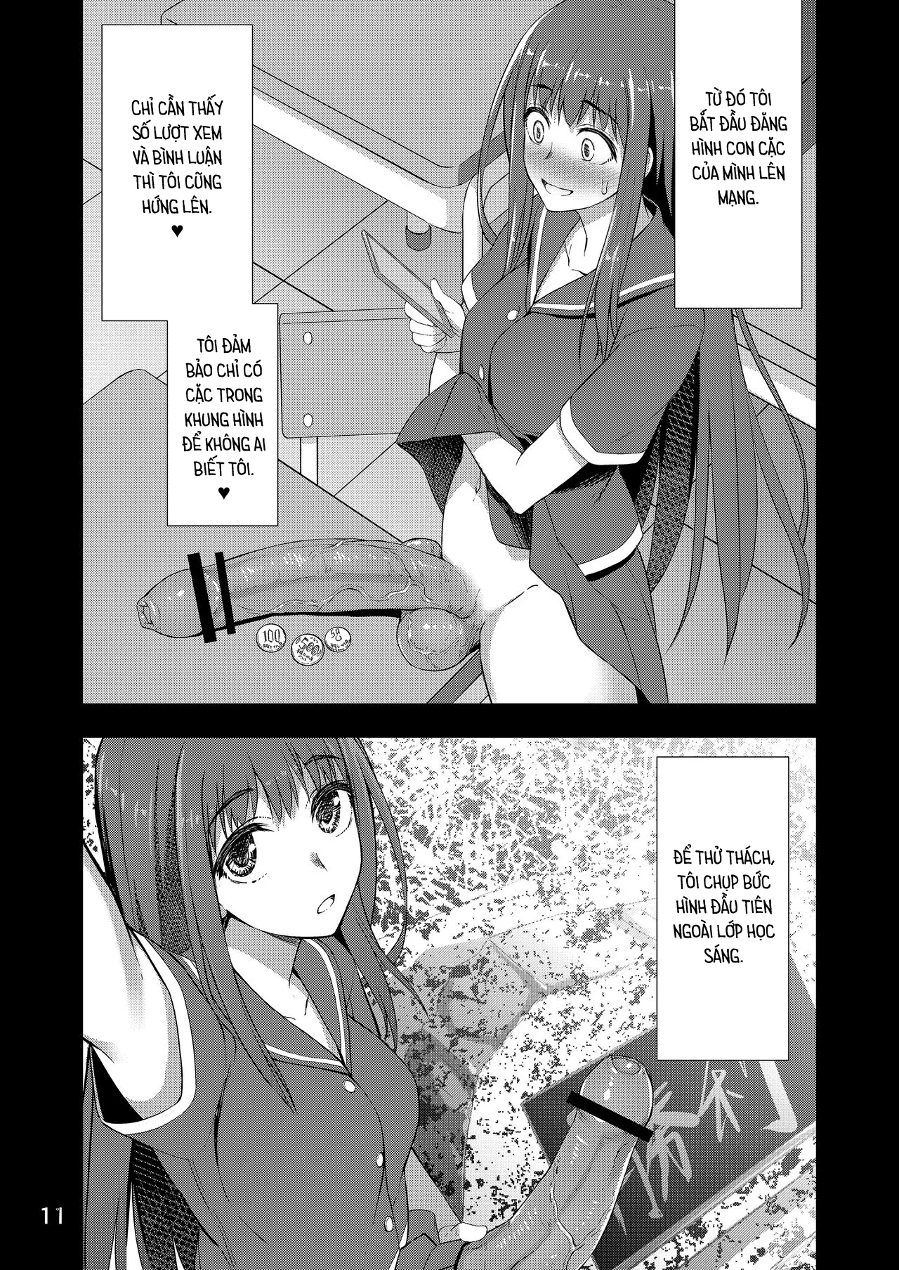 HentaiVN.net - Ảnh 11 - Cô gái tự sướng sau giờ học [Houkago Jidori Girl; After School Selfie Girl; 放課後自撮りガール] - Oneshot