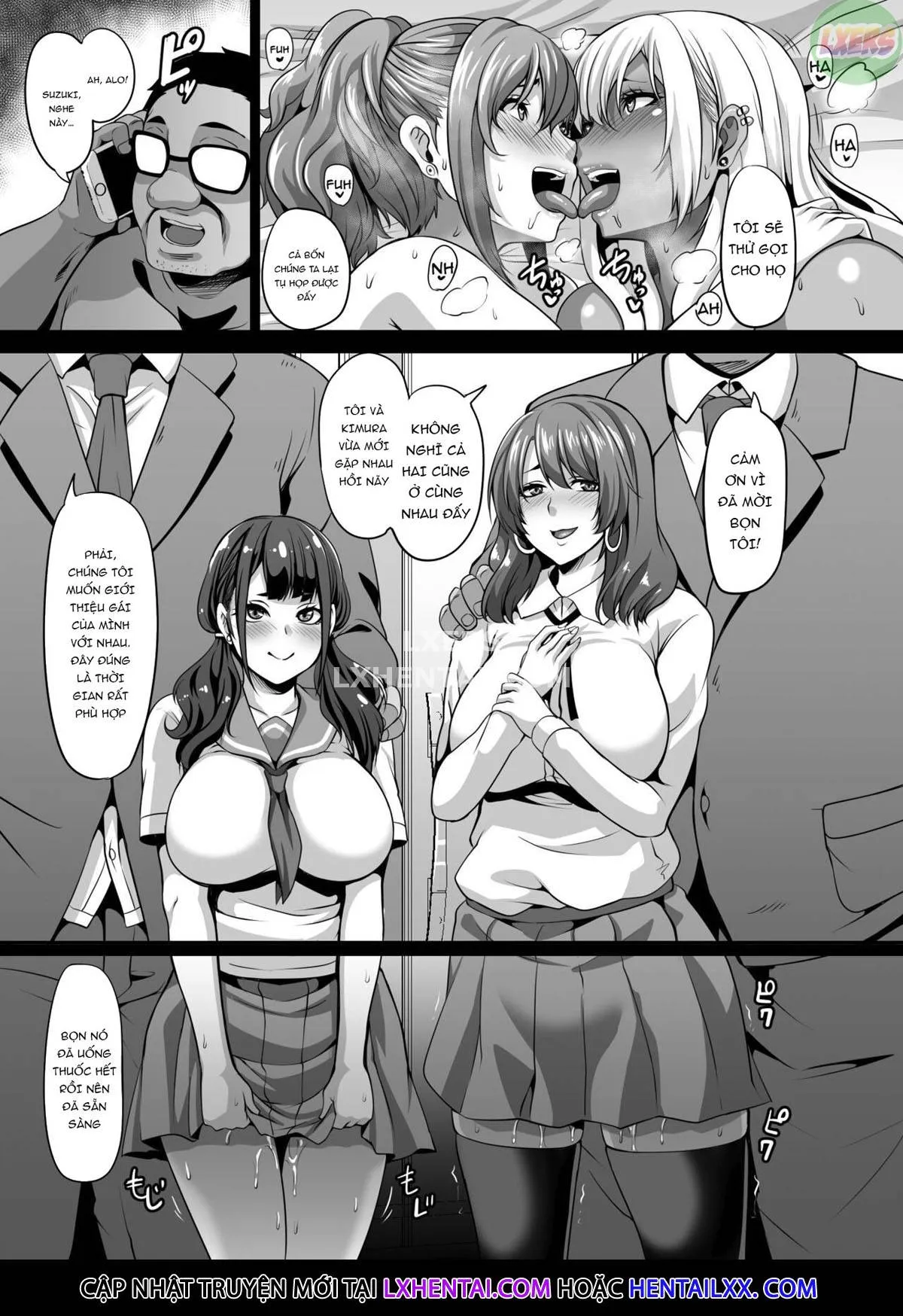 HentaiVN.net - Ảnh 36 - A Sugar Daddy And The Gyaru Girls He Pays To Have An Orgy With Him [Papa Katsu Gyaru To Kimeseku Kara No Ran Pako] - Oneshot