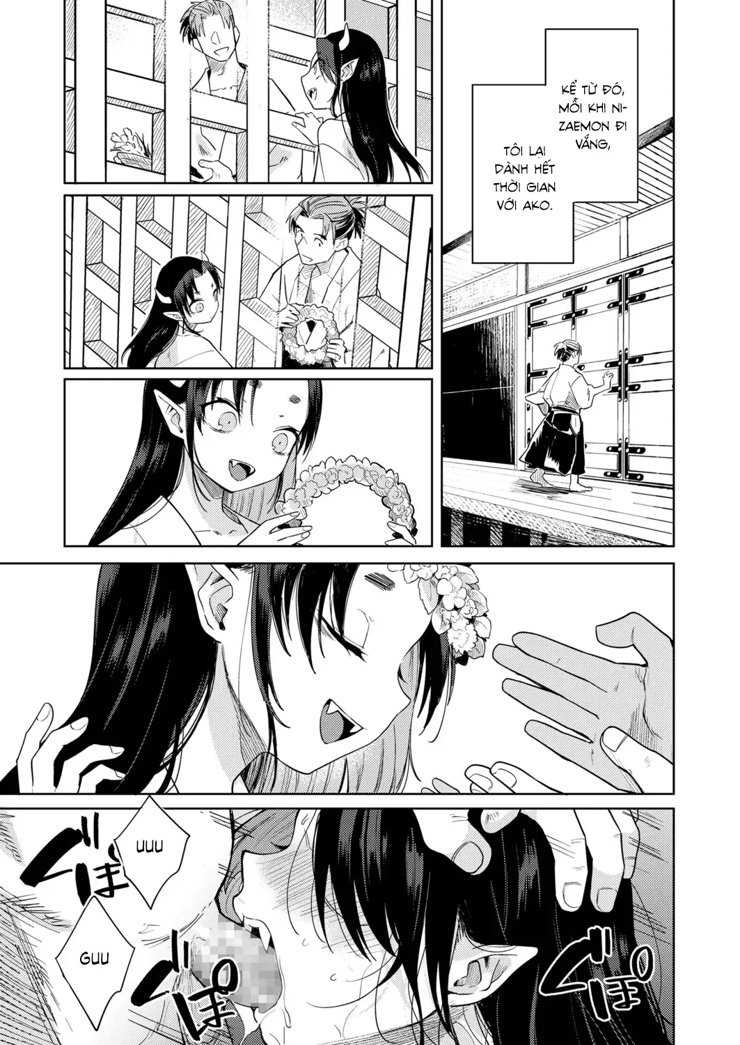 HentaiVN.net - Ảnh 18 - Nhốt bé Oni trong cũi sắt [Oni o Toraeru; 鬼を囚える] - Tháng cô hồn tà dăm có quỷ theo sau