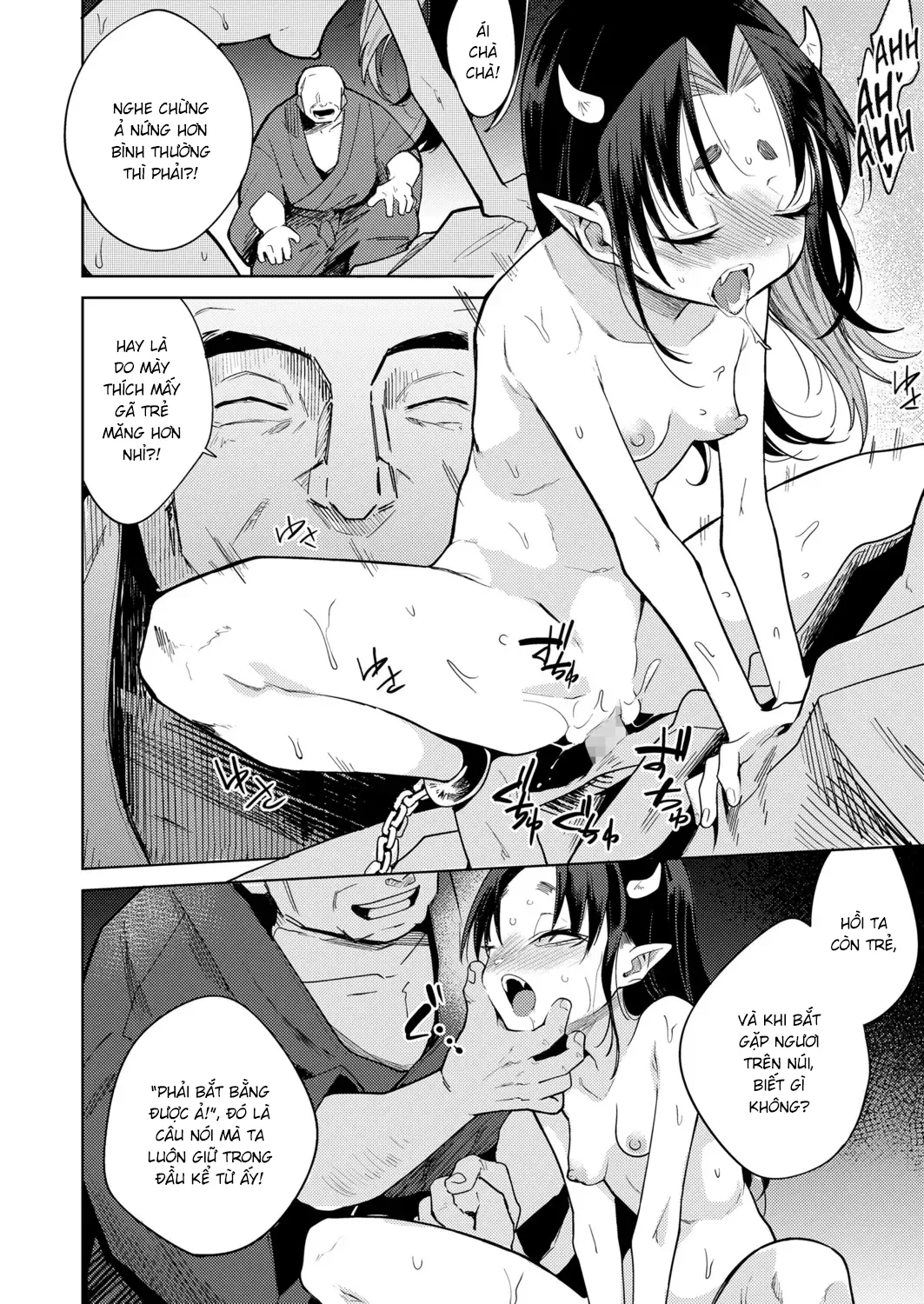 HentaiVN.net - Ảnh 25 - Nhốt bé Oni trong cũi sắt [Oni o Toraeru; 鬼を囚える] - Tháng cô hồn tà dăm có quỷ theo sau