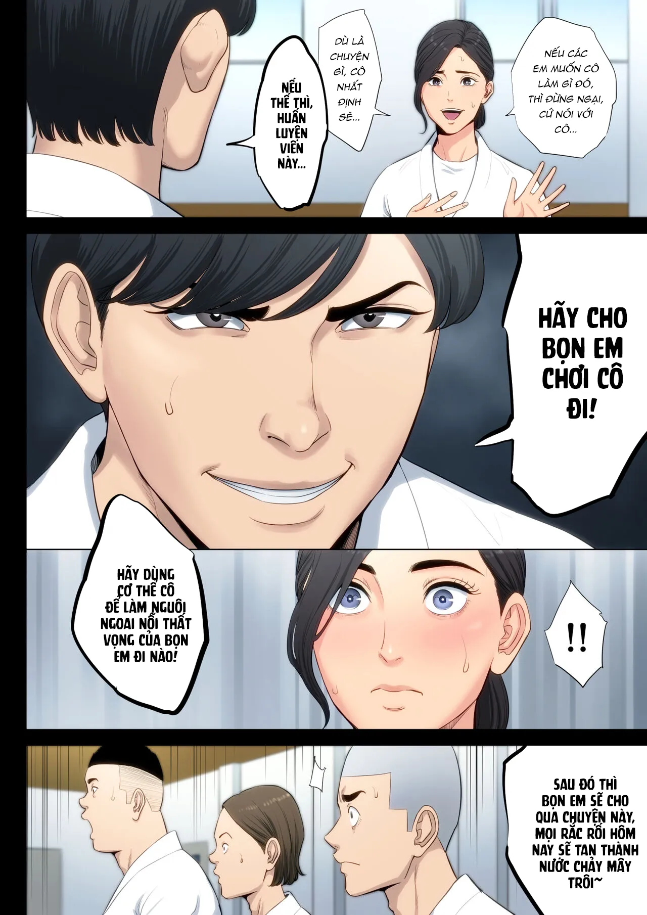 HentaiVN.net - Ảnh 16 - Gài bẫy giáo viên dạy võ! [Juudoubu Komon no Onna Kyoushi ga Tsumihoroboshi no Tame ni Buin-tachi ni Mawasareru Hanashi] - Phần đầu