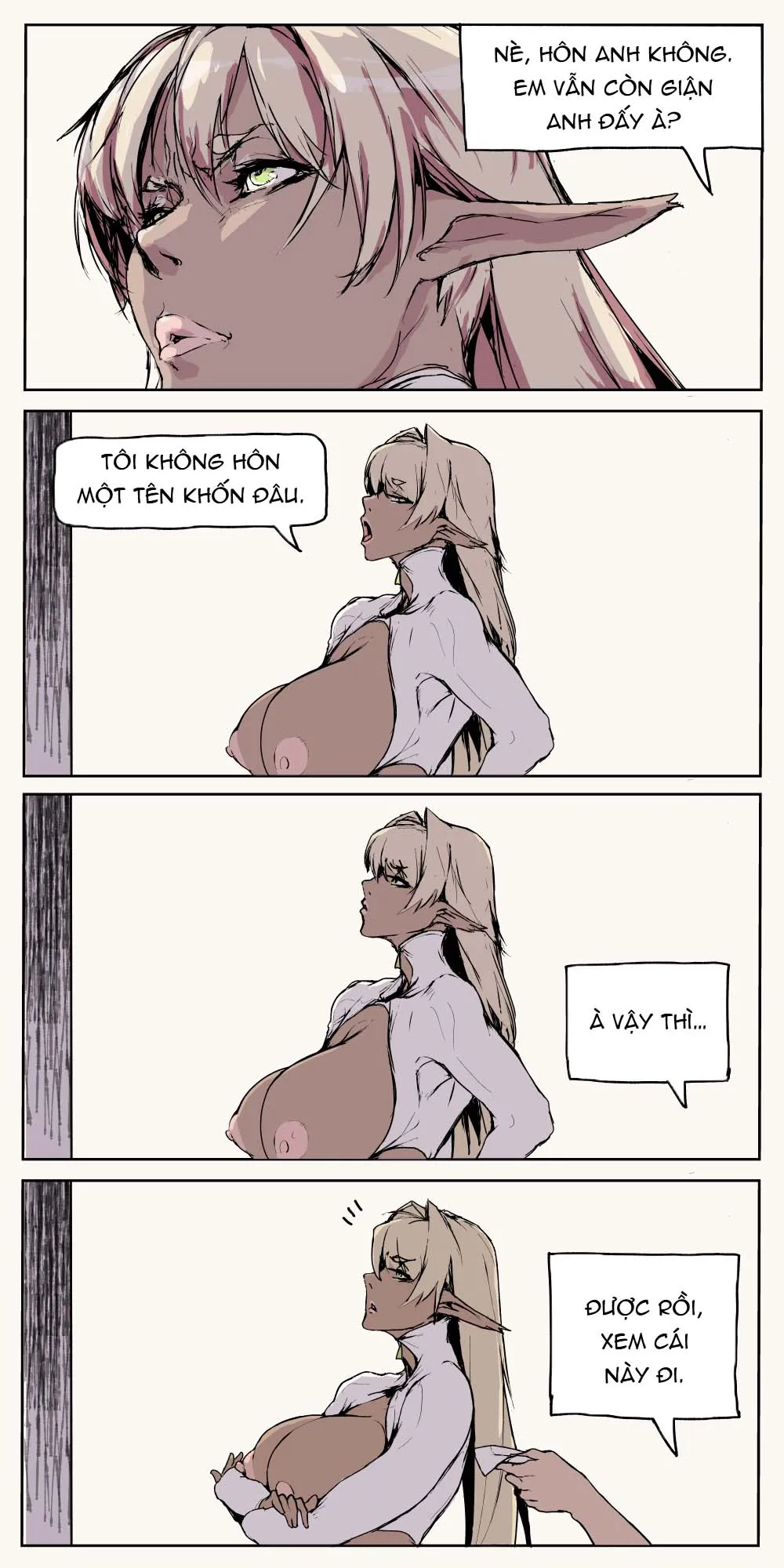 HentaiVN.net - Ảnh 8 - High Noon with the Dark Elf [ダークエルフ妻の漫画] - Oneshot.
