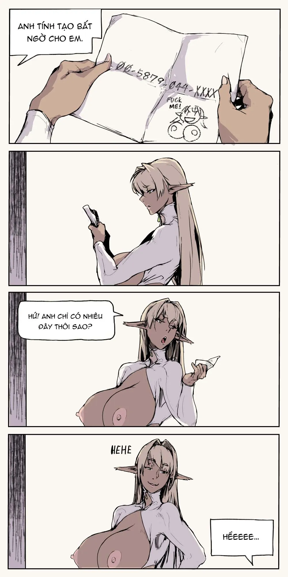 HentaiVN.net - Ảnh 9 - High Noon with the Dark Elf [ダークエルフ妻の漫画] - Oneshot.