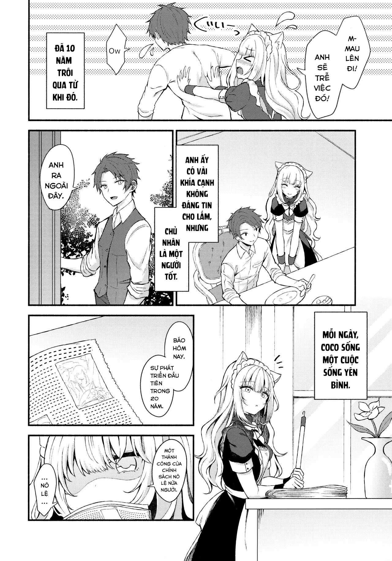 HentaiVN.net - Ảnh 5 - Nàng mèo hầu gái. [Moto Dorei no Nekomimi Maid to Shiawase Ecchi Suru Hon] - Oneshot