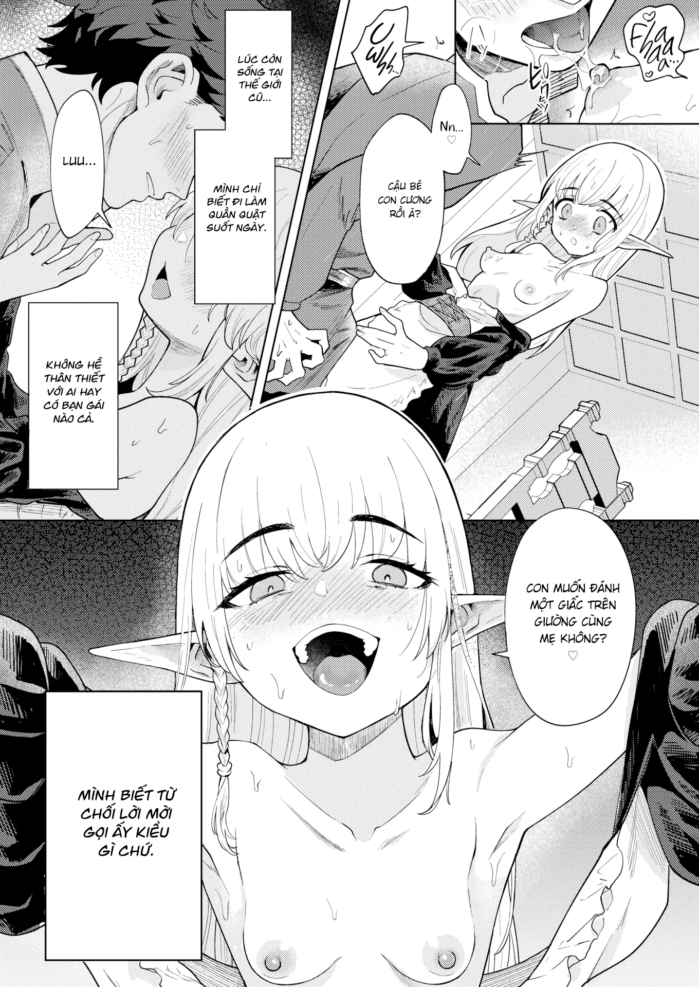 HentaiVN.net - Ảnh 13 - My Elven Foster Mom Loves Me So Much That She Won't Let Me Go on Adventures! - Oneshot