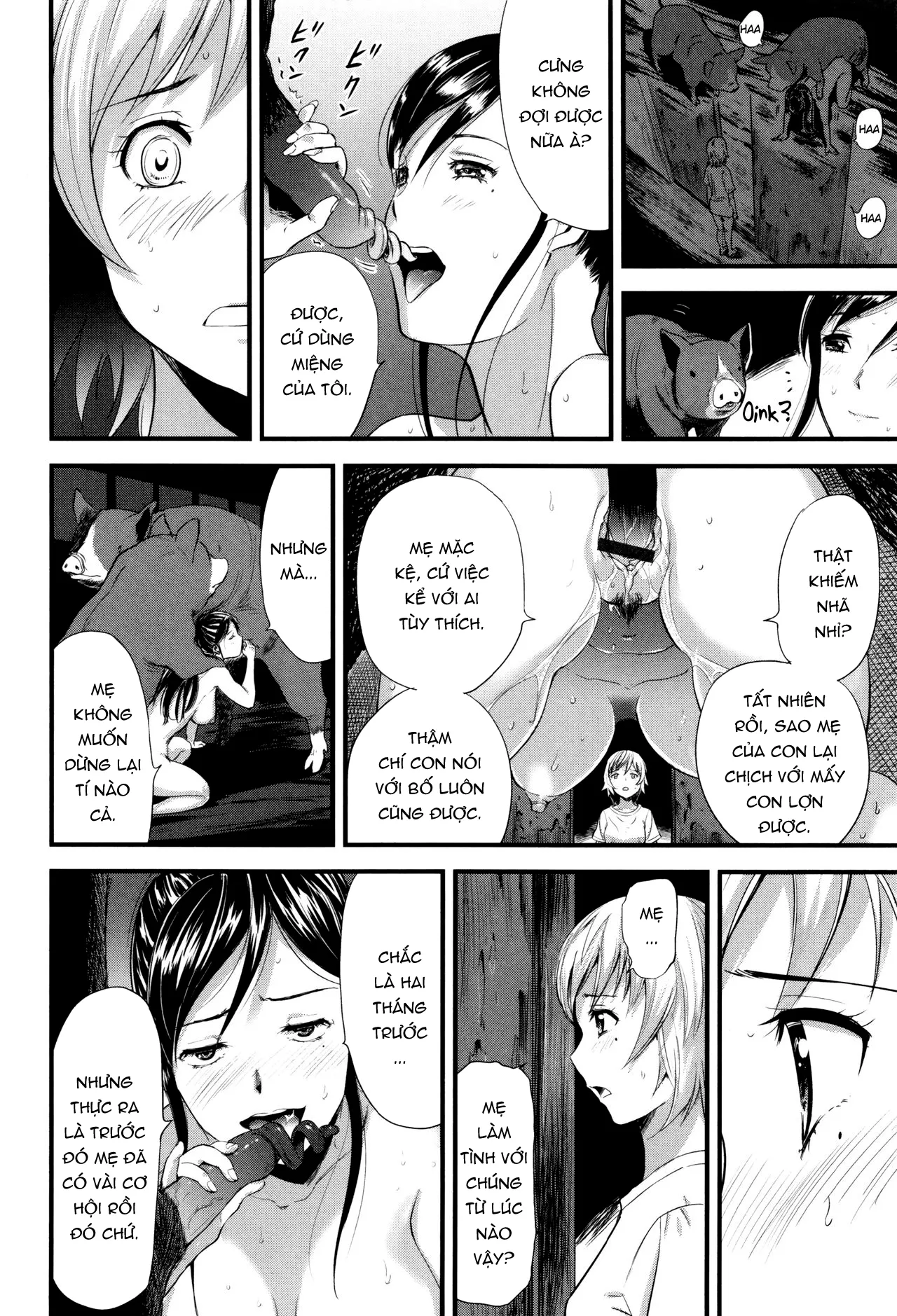 HentaiVN.net - Ảnh 12 - Mẹ con nhà lợn [Oyako Tonsha | Mother/Daughter Pigsty] - Oneshot