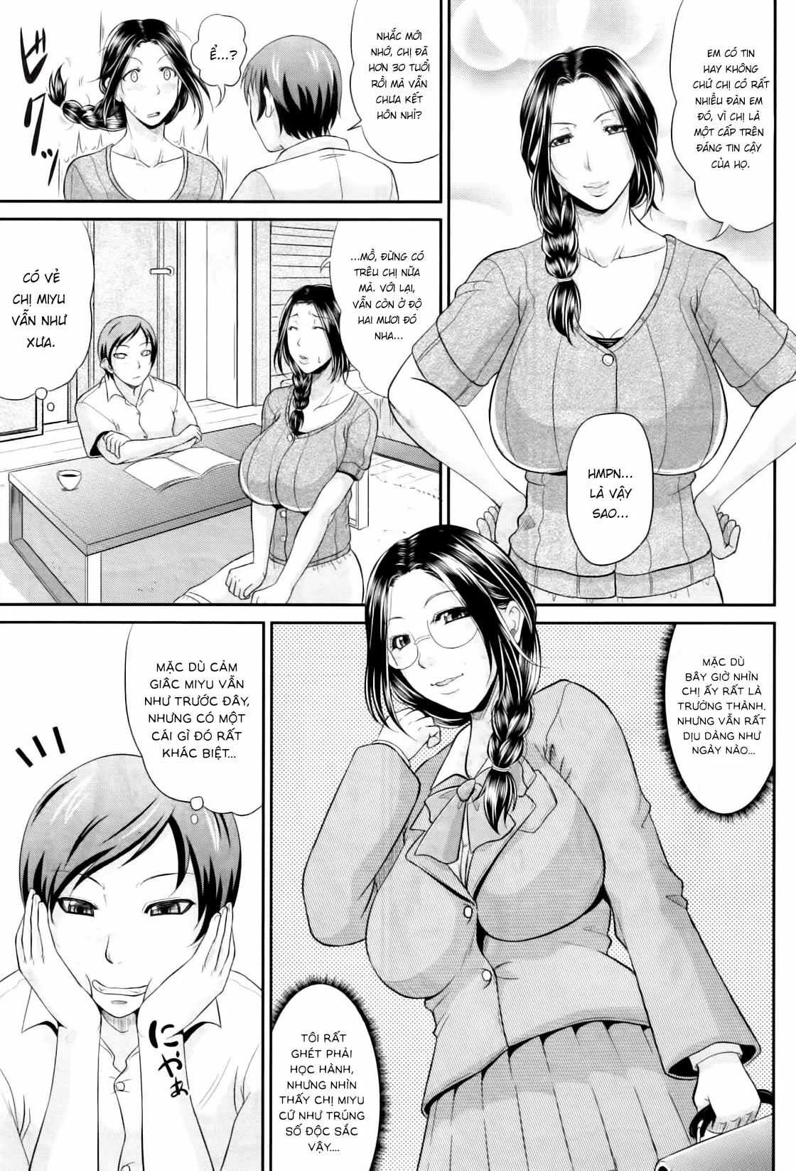 HentaiVN.net - Ảnh 4 - Cô chị hàng xóm ngày nào. [Me and Her, Now and Then] - Oneshot