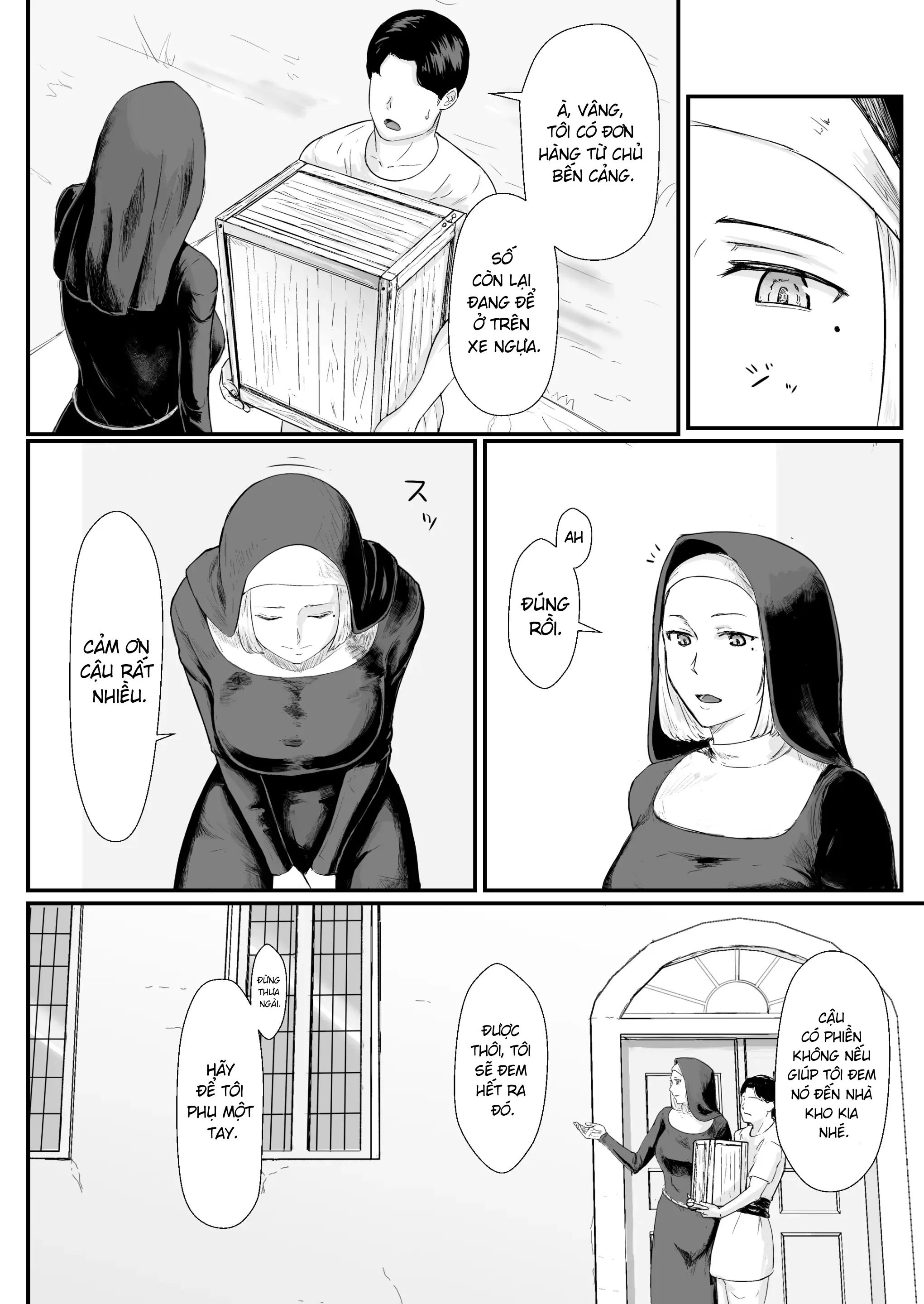 HentaiVN.net - Ảnh 5 - Mượn vợ cứu lấy mùa đông [Tsuma No Fuyugomori Kashidasareta Karada ; 妻の冬籠り 貸し出された肉体] - Khởi đầu tình yêu