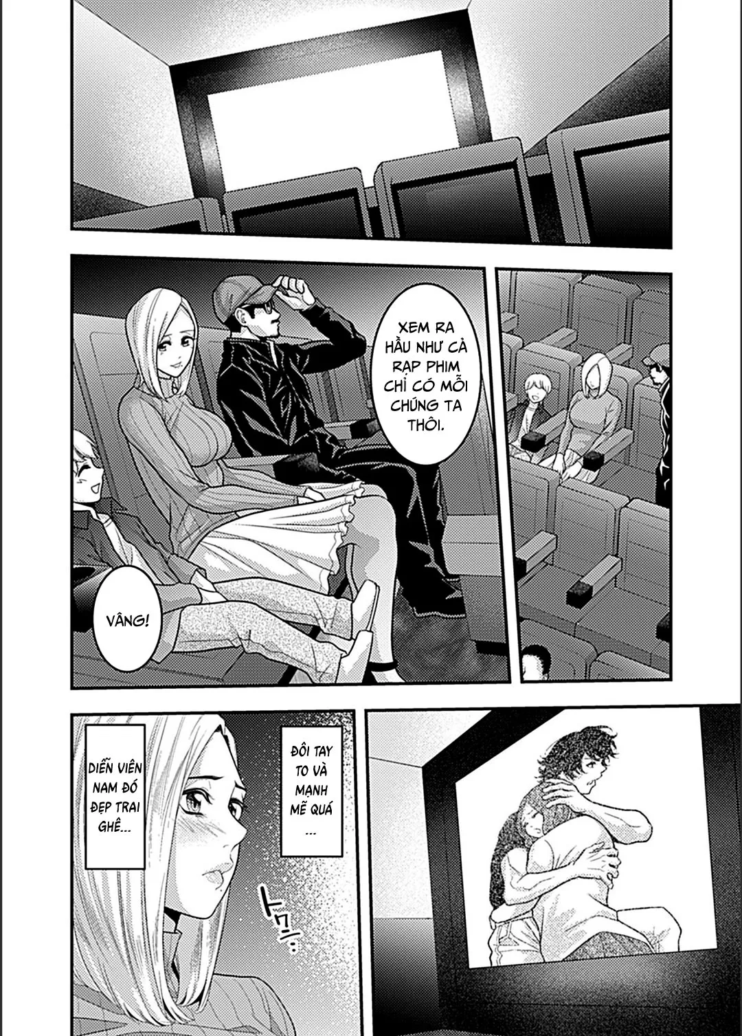 HentaiVN.net - Ảnh 4 - Lên đỉnh trong rạp phim [Climaxing At The Movies; Eigakan De Zecchousarete...] - Oneshot