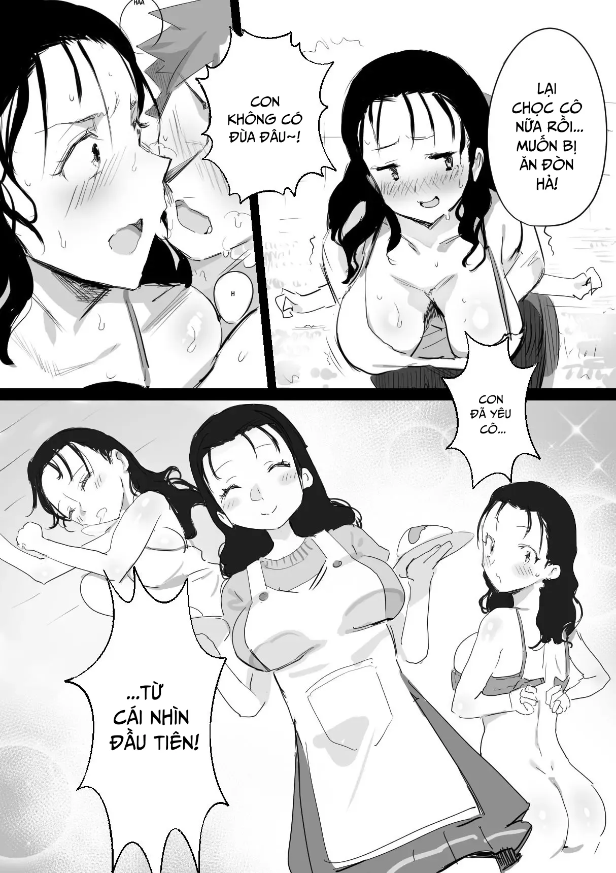 HentaiVN.net - Ảnh 4 - Kỉ niệm mùa hè cùng người dì lớn tuổi [Natsu To Oba-San ; Summer With An Older Woman] - Chap 1