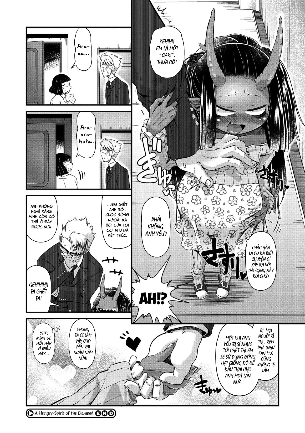 HentaiVN.net - Ảnh 24 - Một linh hồn đói bụng cứ đeo bám lấy tôi [Bachiatari no Heireita; A Hungry-Spirit of the Damned] - Oneshot
