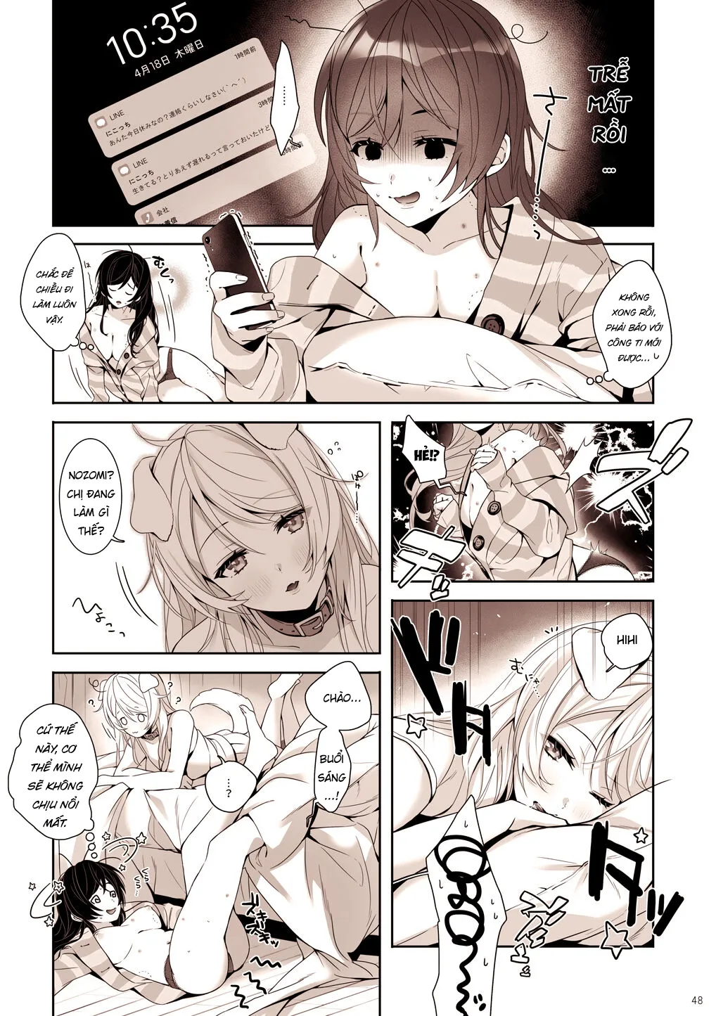 HentaiVN.net - Ảnh 14 - Re: dêdeddê!!!!!!!! (Love Live!) [Re:デーデッデー!!!!!!!! (ラブライブ!)] - Chap 5: Bé cún con của tôi.
