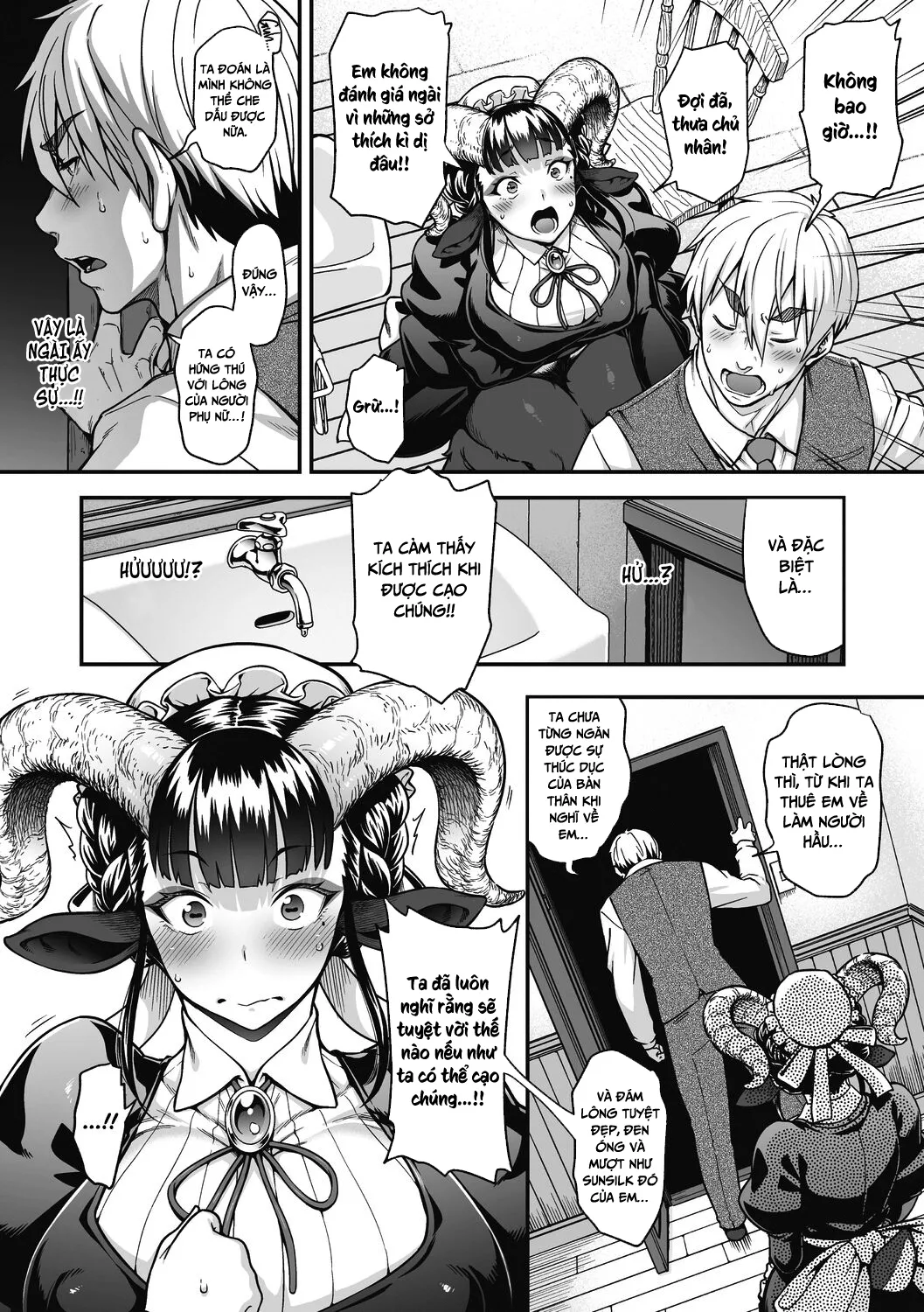HentaiVN.net - Ảnh 9 - Chuyện tình lãng mạn của cô hầu gái lắm lông [Koisuru Kuroyagi; A Black Goat Maiden's (Shaving) Romance] - Oneshot