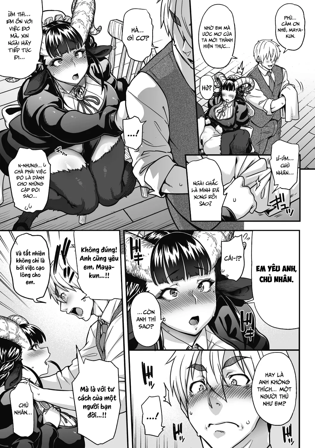 HentaiVN.net - Ảnh 18 - Chuyện tình lãng mạn của cô hầu gái lắm lông [Koisuru Kuroyagi; A Black Goat Maiden's (Shaving) Romance] - Oneshot