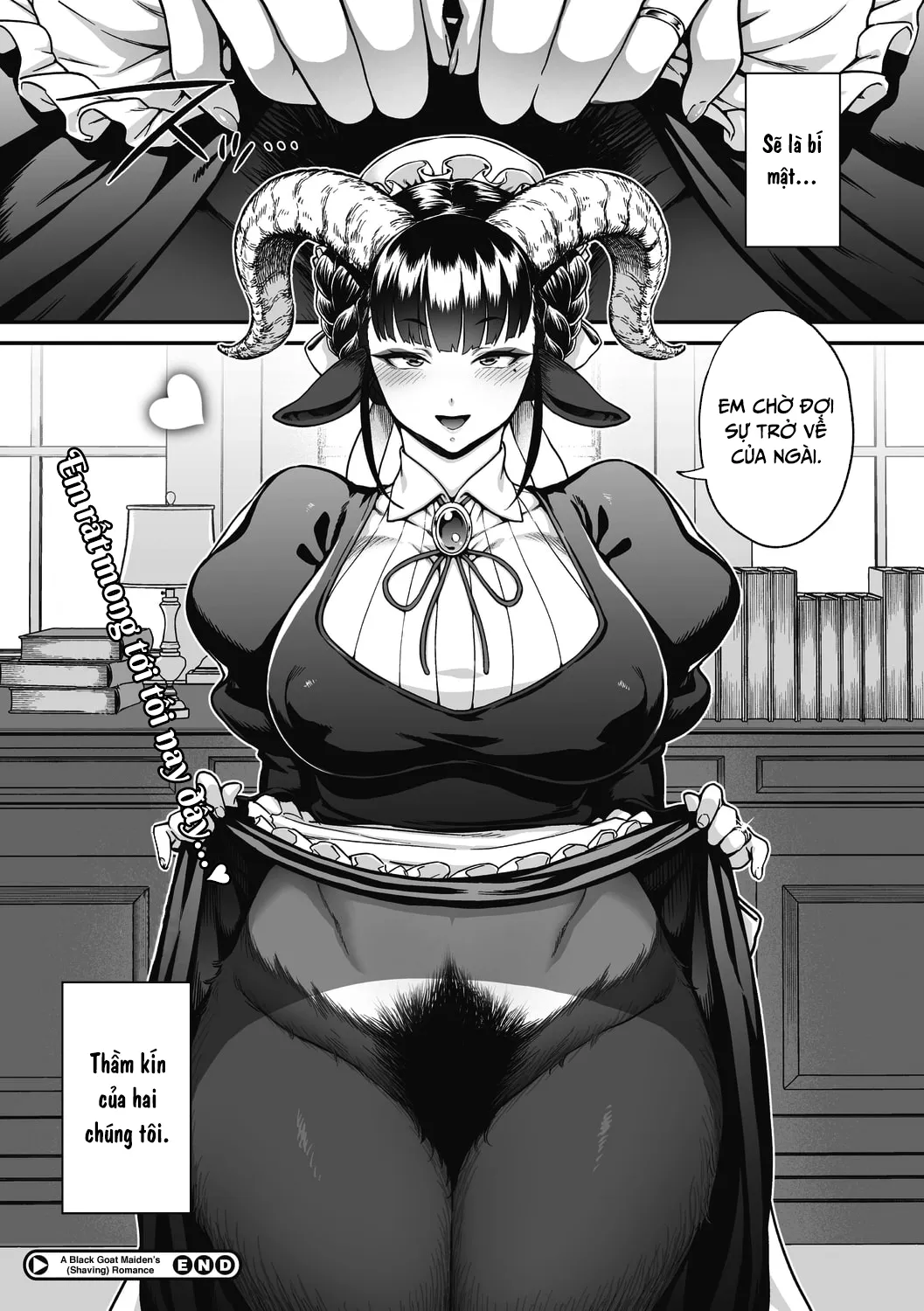 HentaiVN.net - Ảnh 29 - Chuyện tình lãng mạn của cô hầu gái lắm lông [Koisuru Kuroyagi; A Black Goat Maiden's (Shaving) Romance] - Oneshot