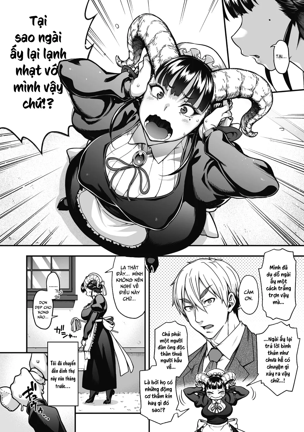 HentaiVN.net - Ảnh 3 - Chuyện tình lãng mạn của cô hầu gái lắm lông [Koisuru Kuroyagi; A Black Goat Maiden's (Shaving) Romance] - Oneshot