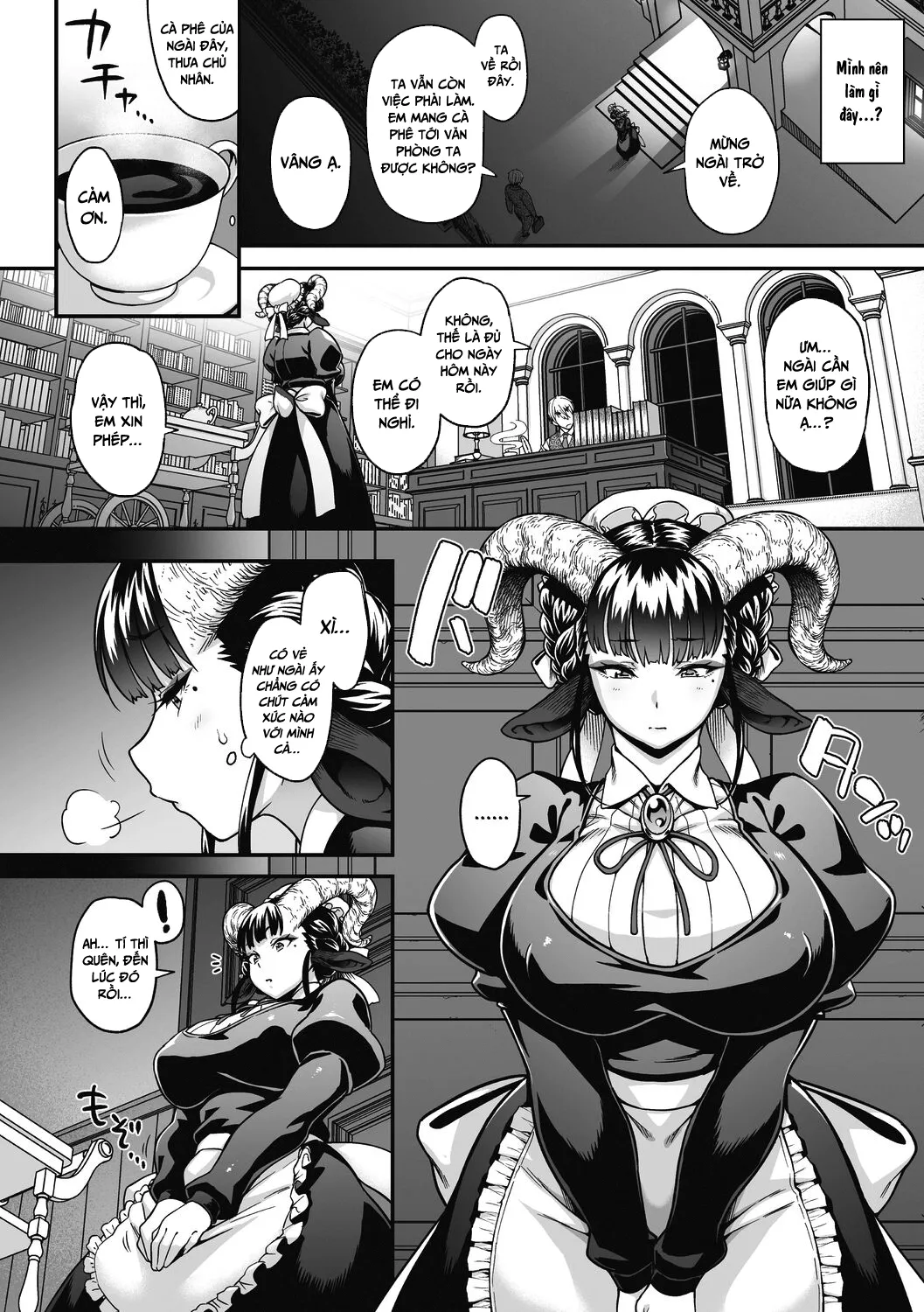 HentaiVN.net - Ảnh 5 - Chuyện tình lãng mạn của cô hầu gái lắm lông [Koisuru Kuroyagi; A Black Goat Maiden's (Shaving) Romance] - Oneshot
