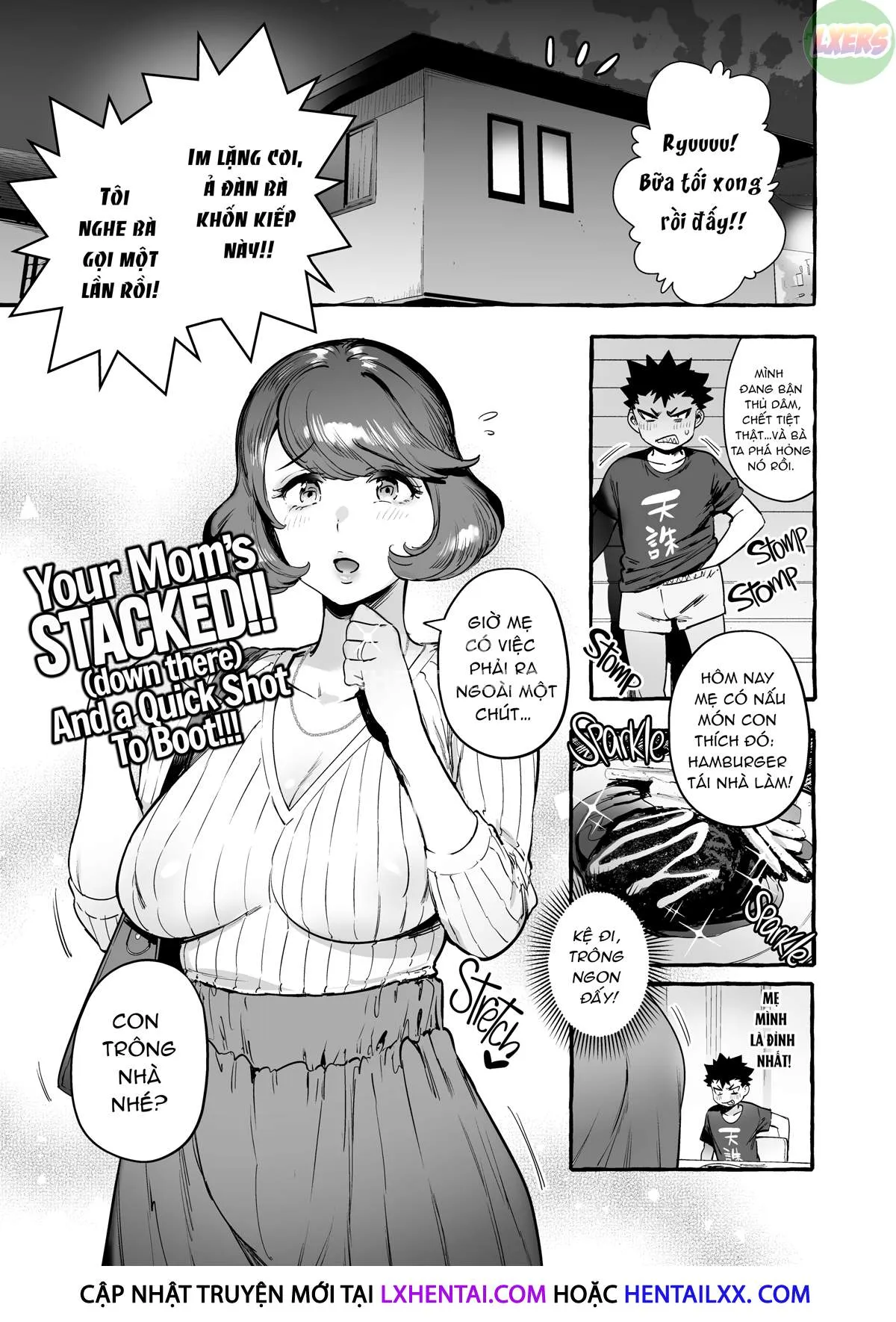 HentaiVN.net - Ảnh 5 - Omae No Kaa-Chan Kyokondashi Sourou!! [Your Mom's Stacked (Down There)!! And A Quick Shoot To Boot] - Oneshot