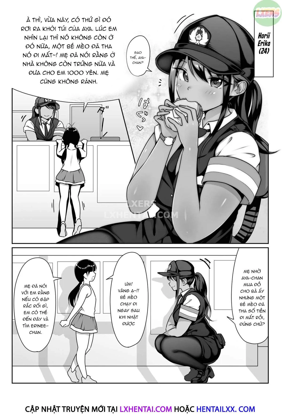 HentaiVN.net - Ảnh 9 - Akogare No Boku No Senpai To Kinmuchuu No Kouban De Muremure PanSto Sex Zuke. - Oneshot