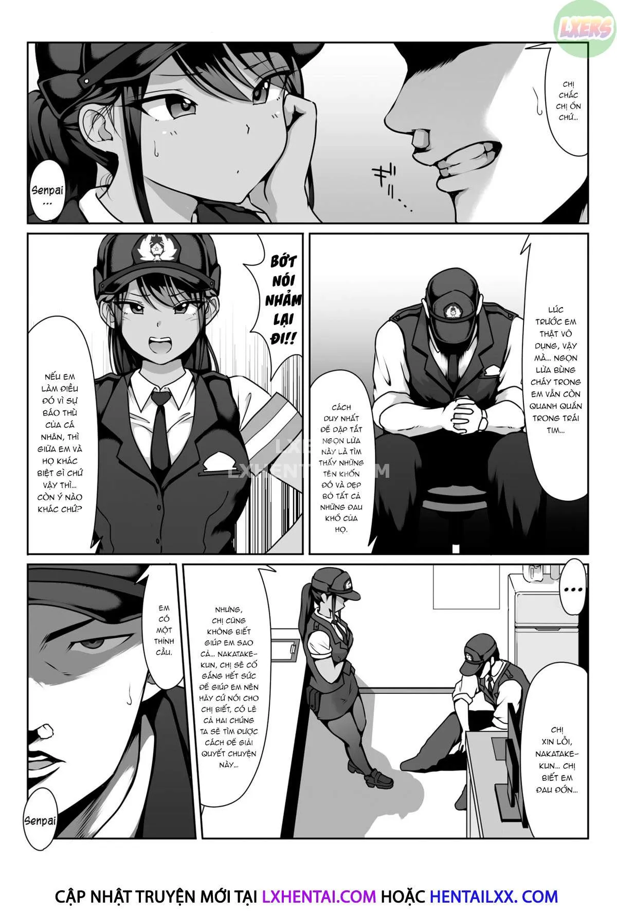 HentaiVN.net - Ảnh 17 - Akogare No Boku No Senpai To Kinmuchuu No Kouban De Muremure PanSto Sex Zuke. - Oneshot