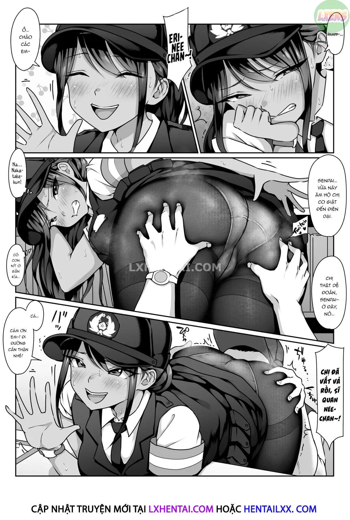 HentaiVN.net - Ảnh 20 - Akogare No Boku No Senpai To Kinmuchuu No Kouban De Muremure PanSto Sex Zuke. - Oneshot