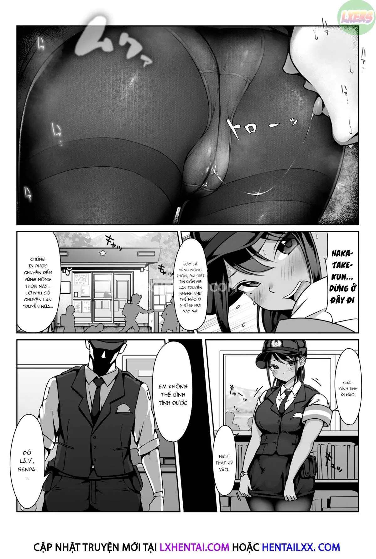 HentaiVN.net - Ảnh 21 - Akogare No Boku No Senpai To Kinmuchuu No Kouban De Muremure PanSto Sex Zuke. - Oneshot