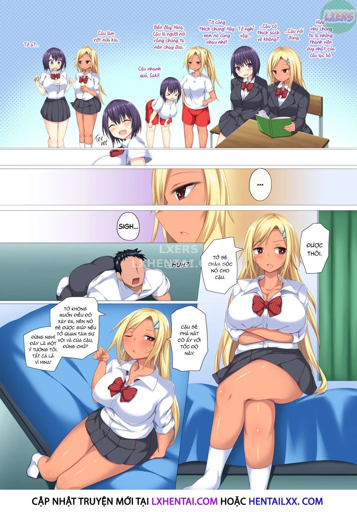 HentaiVN.net - Ảnh 13 - Ngây thơ và hư hỏng có thể xử lý cuồng dâm không? [TENNEN MUSUME TO KURO GYARU GA ZETSURIN KARESHI NO SEIYOKUSHORI WO SURU HANASHI; Can the Airhead and the Gyaru Handle the Chad Boyfriend's Raging Sex Drive?] - Oneshot