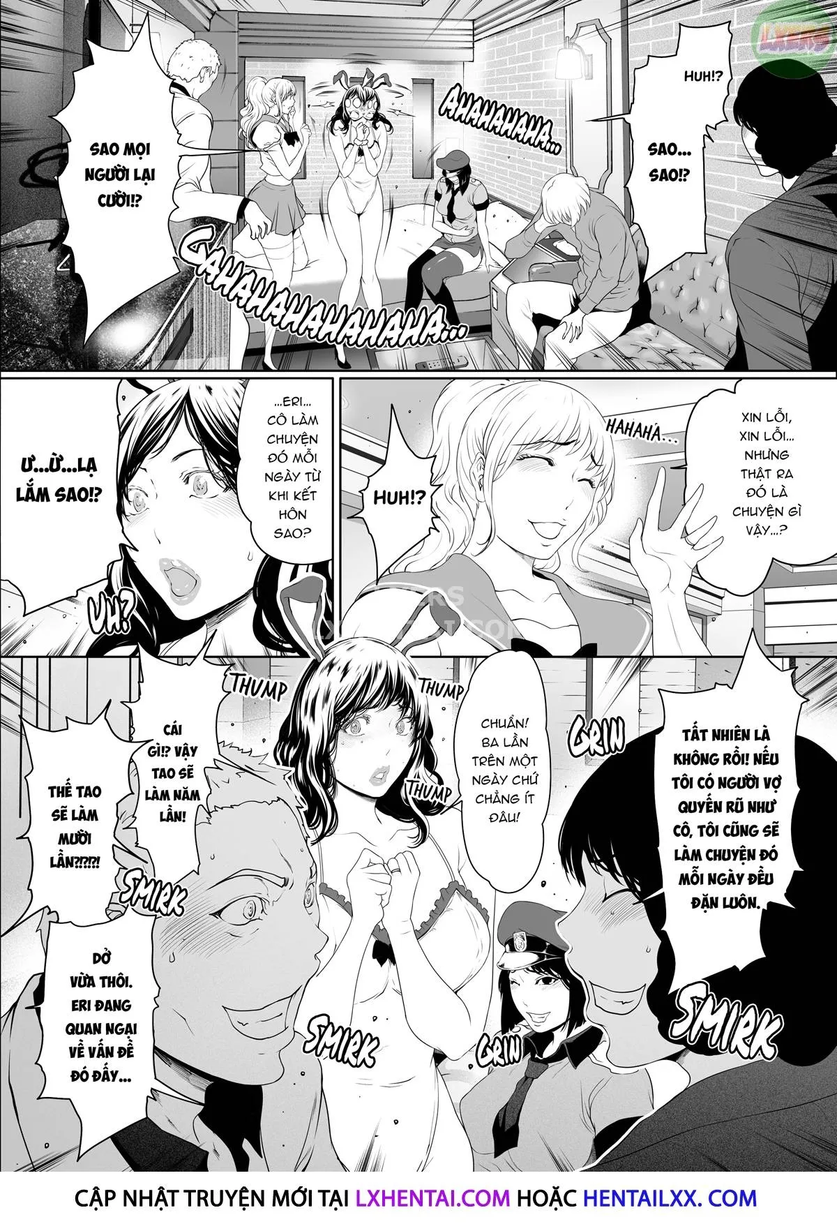 HentaiVN.net - Ảnh 14 - Buổi đêm THÁC LOẠN của những bà vợ - Oneshot