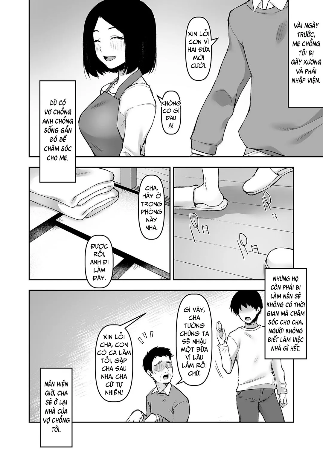 HentaiVN.net - Ảnh 6 - Một mình với cha chồng vào một đêm nọ [Gifu to Futarikiri no Yoru ni; On a Night Alone With My Father In-Law] - Oneshot