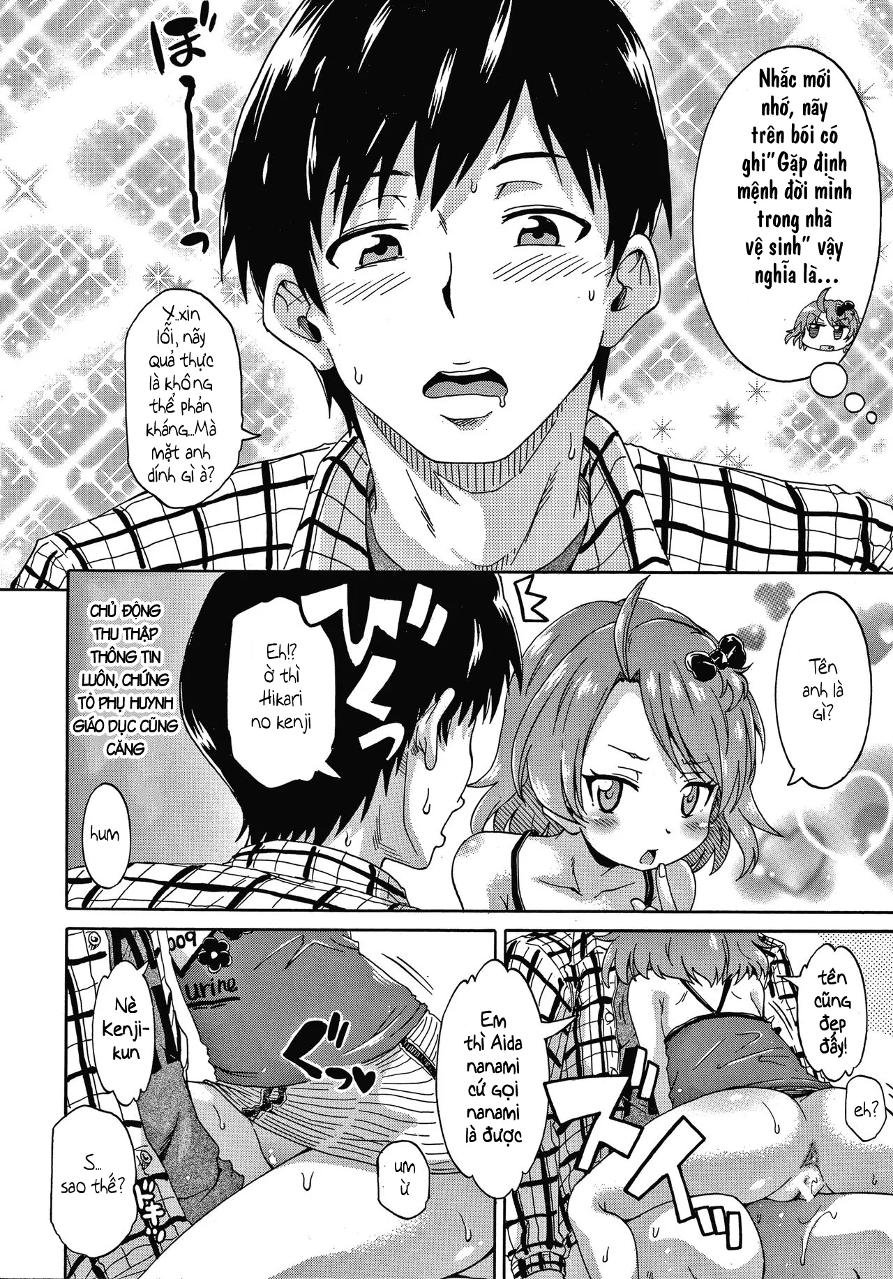 HentaiVN.net - Ảnh 14 - Trông vậy thôi nhưng chúng em có kinh nghiệm rồi đó ! [Keikenzumi da yo, Watashi-tachi] - Chap 1, Gặp nanami-chan trong nhà vệ sinh nữ