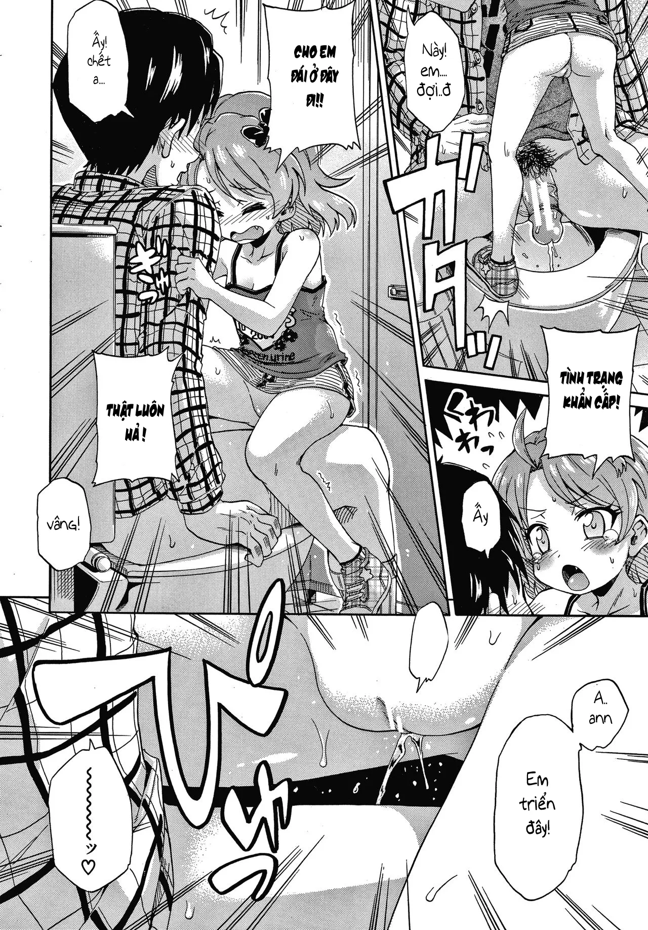 HentaiVN.net - Ảnh 6 - Trông vậy thôi nhưng chúng em có kinh nghiệm rồi đó ! [Keikenzumi da yo, Watashi-tachi] - Chap 1, Gặp nanami-chan trong nhà vệ sinh nữ
