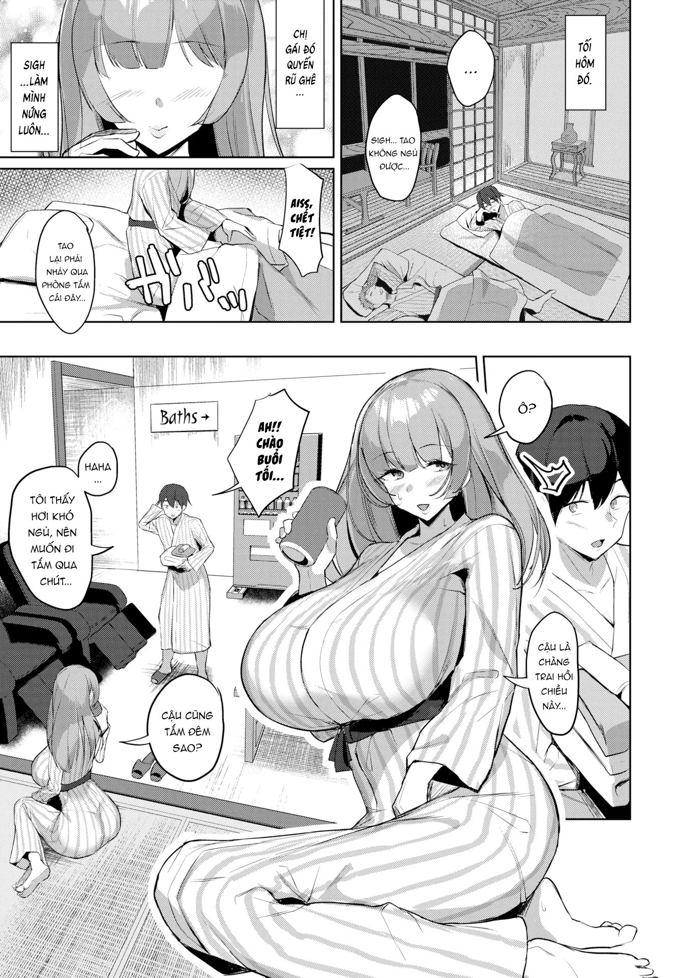 HentaiVN.net - Ảnh 6 - Suối nước nóng nứng tình [Tale of Secluded Hot Spring Lust] - Chap 1