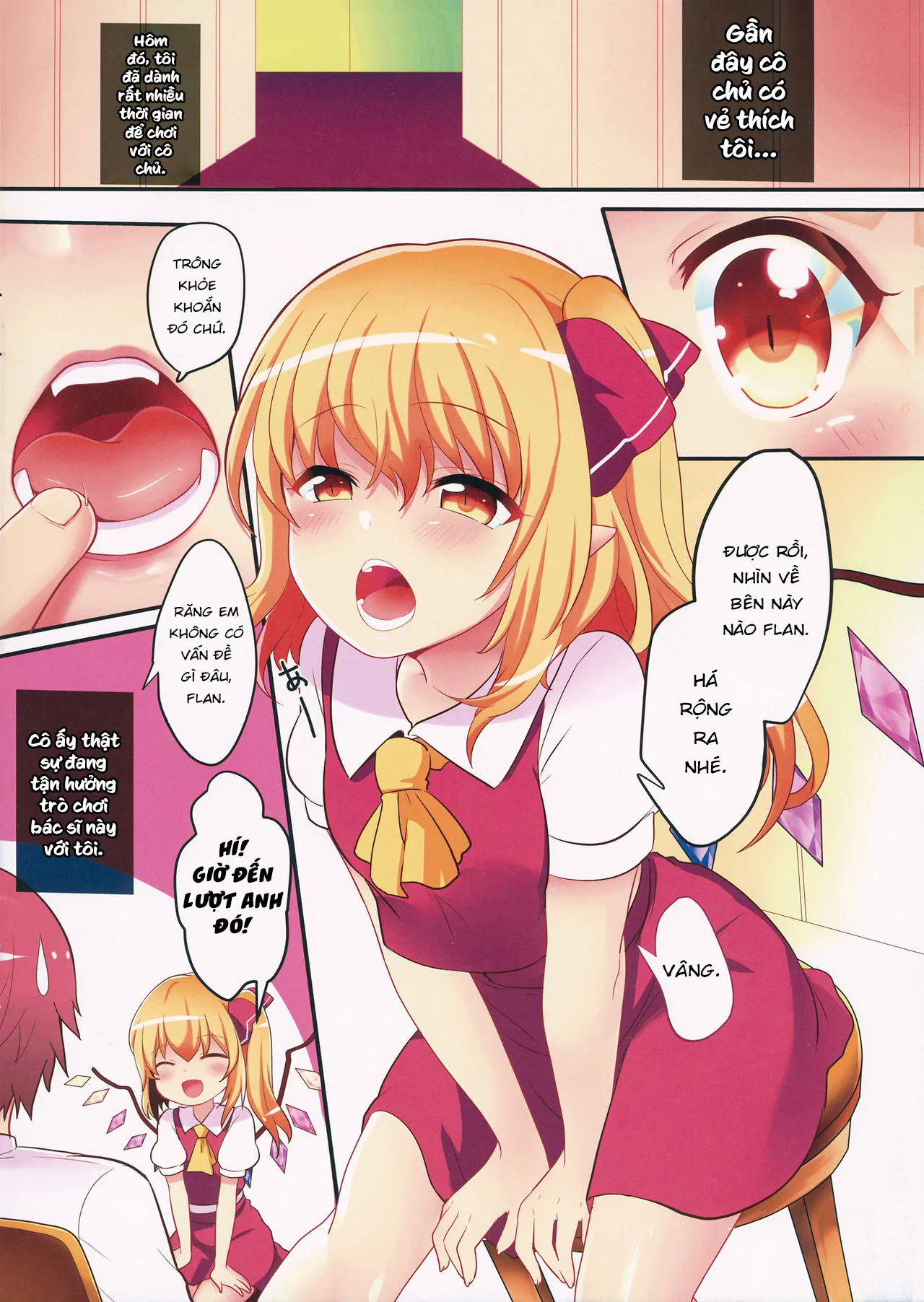 HentaiVN.net - Ảnh 3 - Flan muốn chơi trò bác sĩ~! [Flan-chan wa Oisha-san Gokko ga Shitai!] - Oneshot ngắn