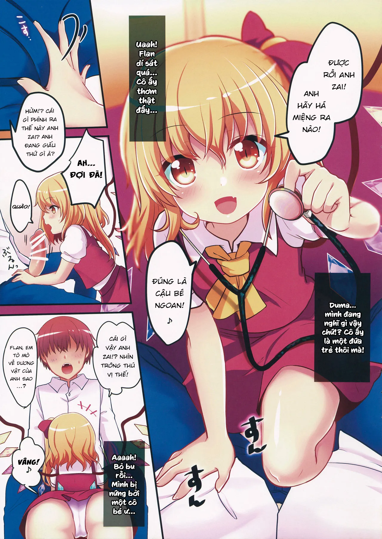 HentaiVN.net - Ảnh 4 - Flan muốn chơi trò bác sĩ~! [Flan-chan wa Oisha-san Gokko ga Shitai!] - Oneshot ngắn