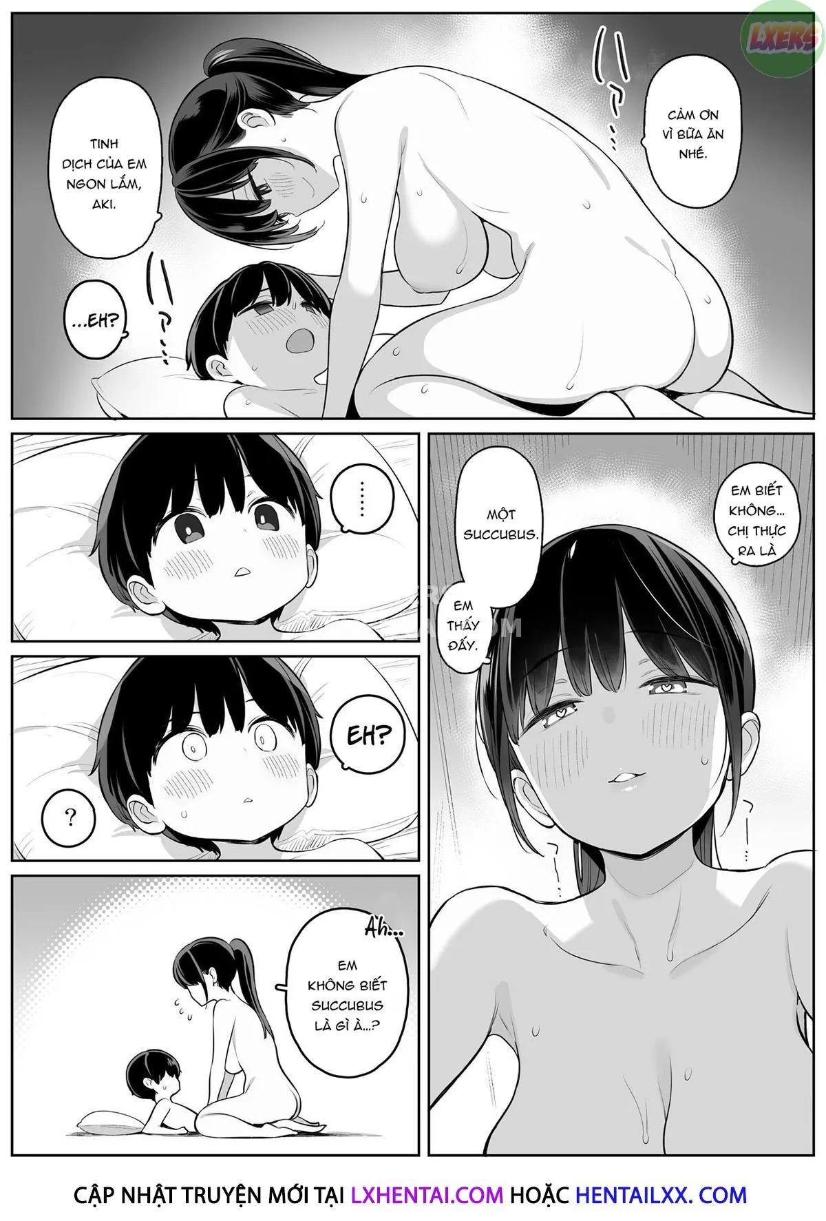 HentaiVN.net - Ảnh 19 - The Story of How The Big Sister Neighbor Squeezed My Semen Because She was a Succubus [Mijika na Onee-san ga Succubus datta node Sakusei sareru Ohanashi] - Oneshot