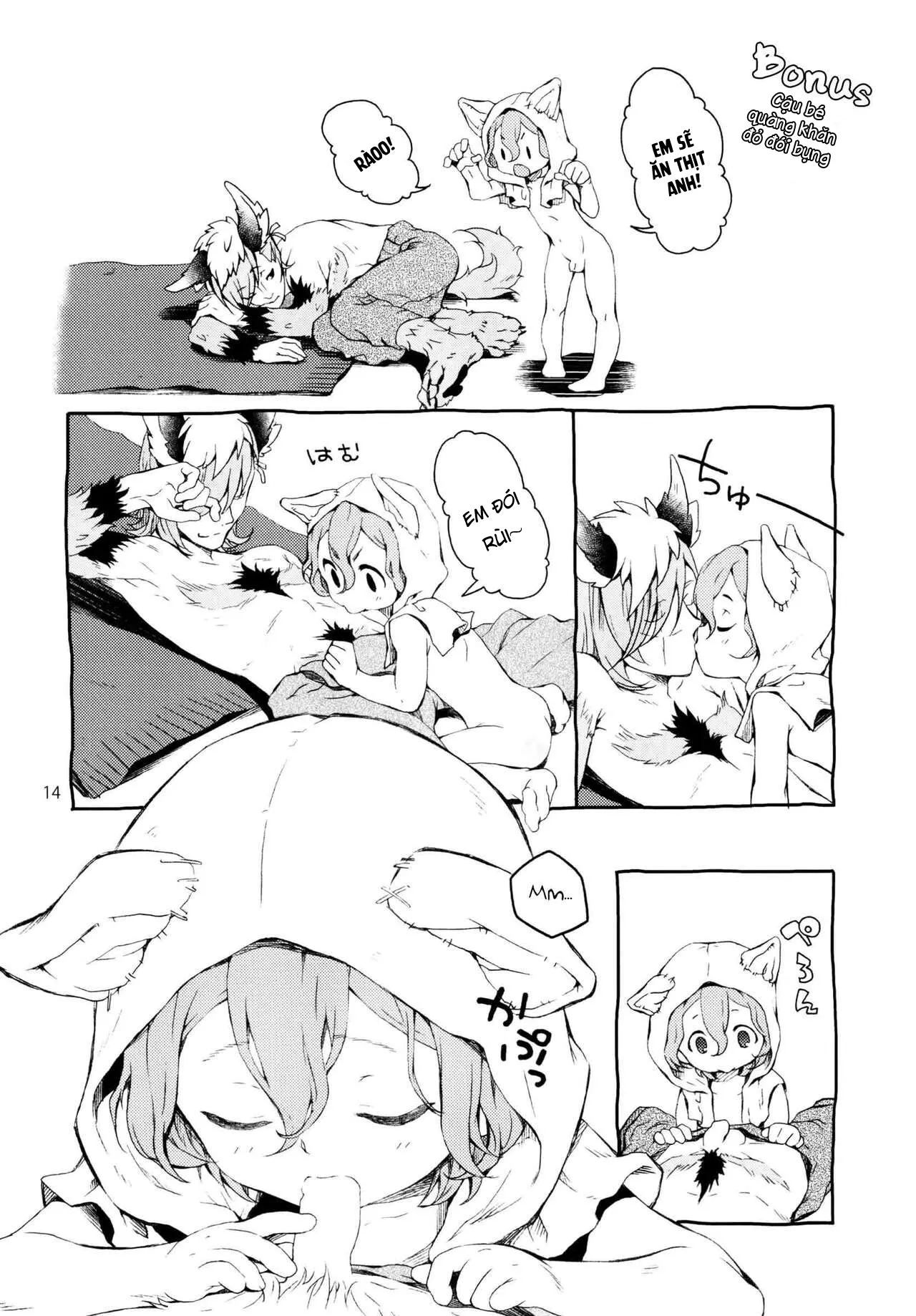 HentaiVN.net - Ảnh 12 - Cậu bé quàng khăn đỏ [kazukin-chan to Harapeko Ookami-san; Little Red Riding Hood] - Oneshot