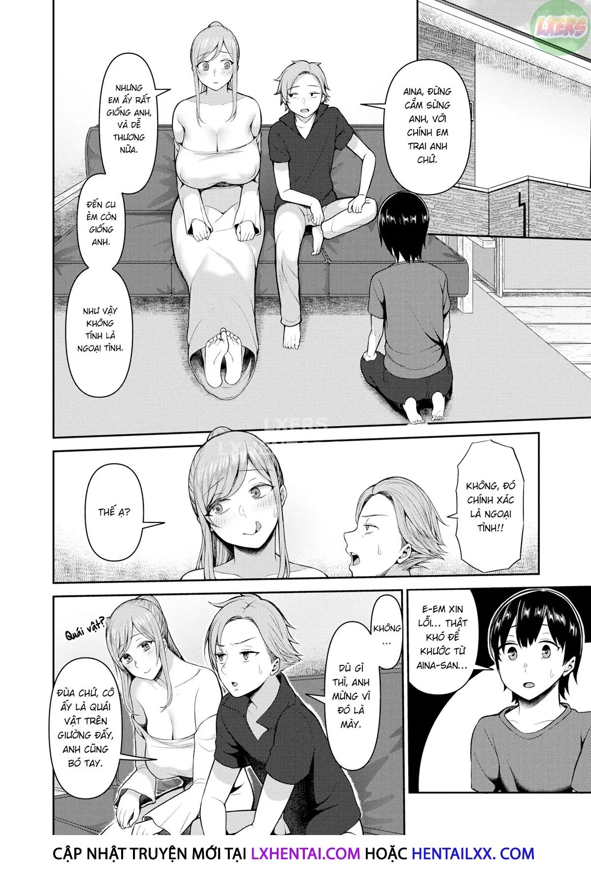 HentaiVN.net - Ảnh 5 - Chị gái mới - Chap 2 ~Threesome With Brothers~ | END